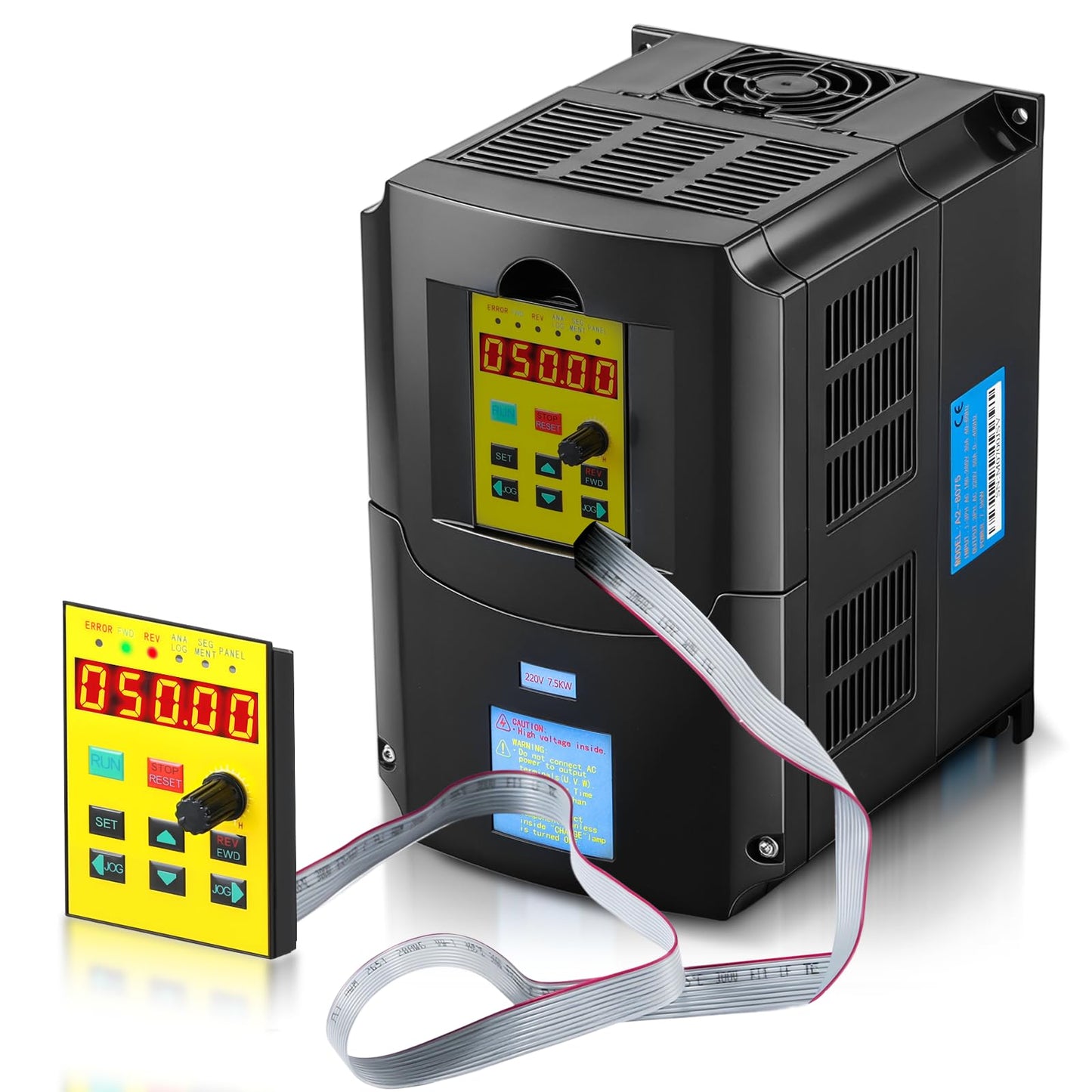 Bonvoisin 7.5KW/10HP VFD Variable Frequency Drive 32A 220V Single/Three Phase Input to 3 Phase 0-400 Hz Output for AC Motor Speed Control