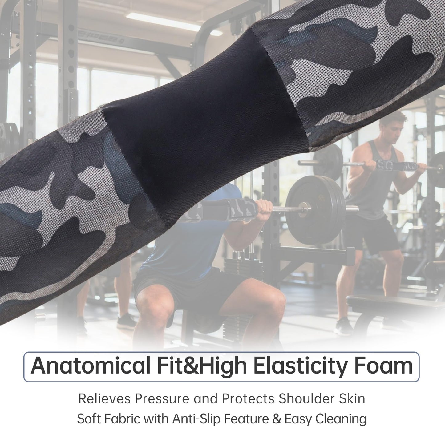 Tobefore Barbell Pad for Hip Thrusts & Squats - Extra Thick Non-Slip Cushion with Adjustable Strap, Fits Olympic/Standard Bars & Smith Machine
