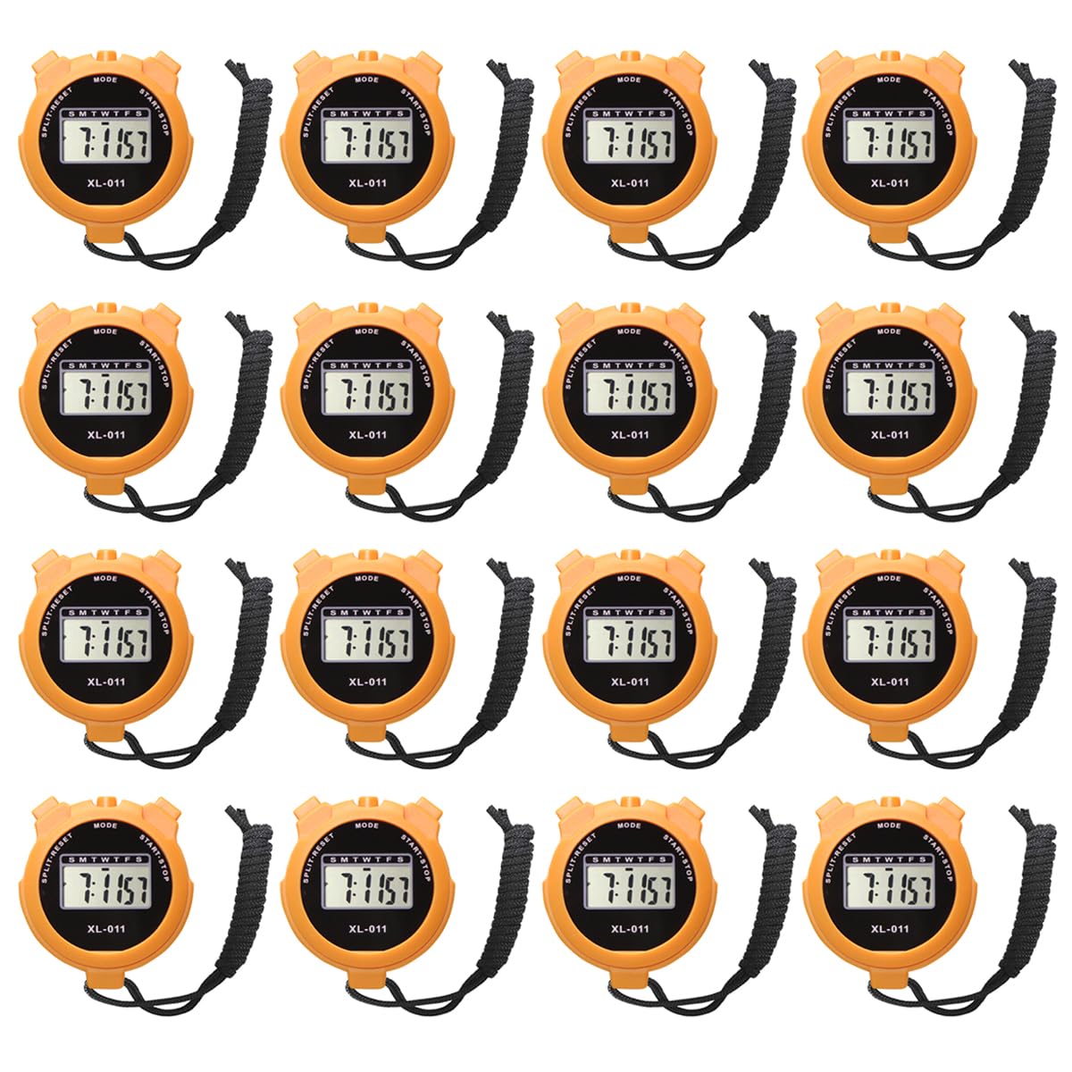 16-Pack Multi-Function Electronic Digital Sport Stopwatch Timer, Large Display with Date Time and Alarm Function, Sports Coaches Fitness Coaches and Referees