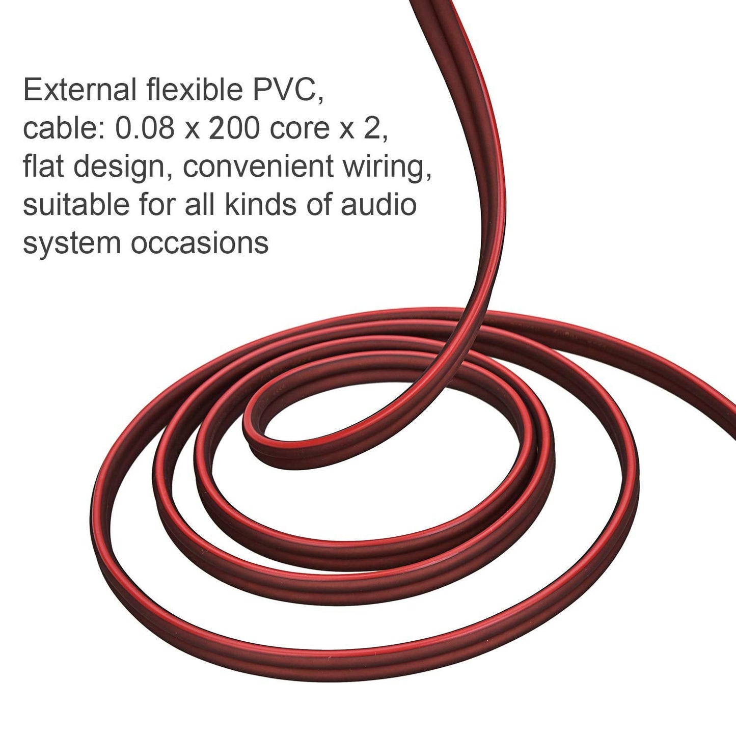 Yuchenfeng 14AWG Zero-Noise(1FT 2PCS) Gold-Plated RCA to Bare Wire Speaker Cable - OFC Copper Audio Cable