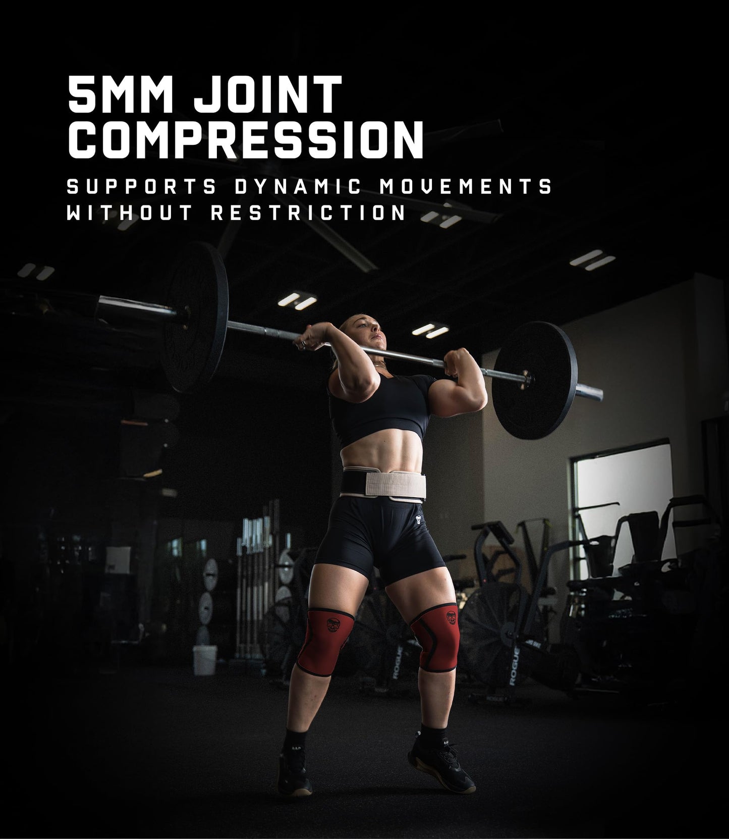 Gymreapers 5MM Knee Sleeves for Weightlifting, Squats, Powerlifting, and Functional Training – Compression Knee Support for Men & Women – Joint Protection & Recovery – Pair (Red, XX-Large)
