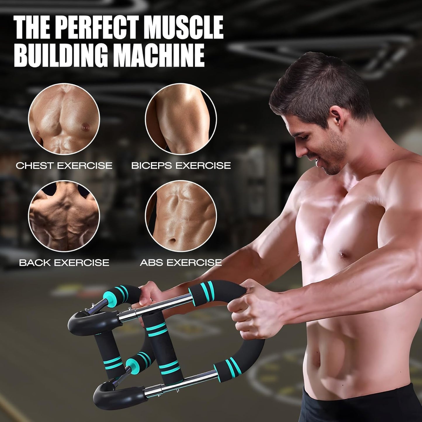 Aomoyun Arm Trainer,Adjustable Chest Expander,Chest Workout Equipment,Arm Exerciser,Portable Home Gym Equipment Upper Body Strength Training Machine for Men & Women. (70-110lbs)