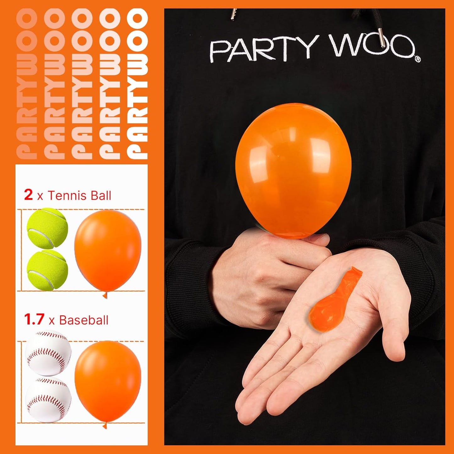 PartyWoo Orange Balloons - 50 Pack 5-Inch Mini Fall Latex Balloons for Thanksgiving & Halloween Decor