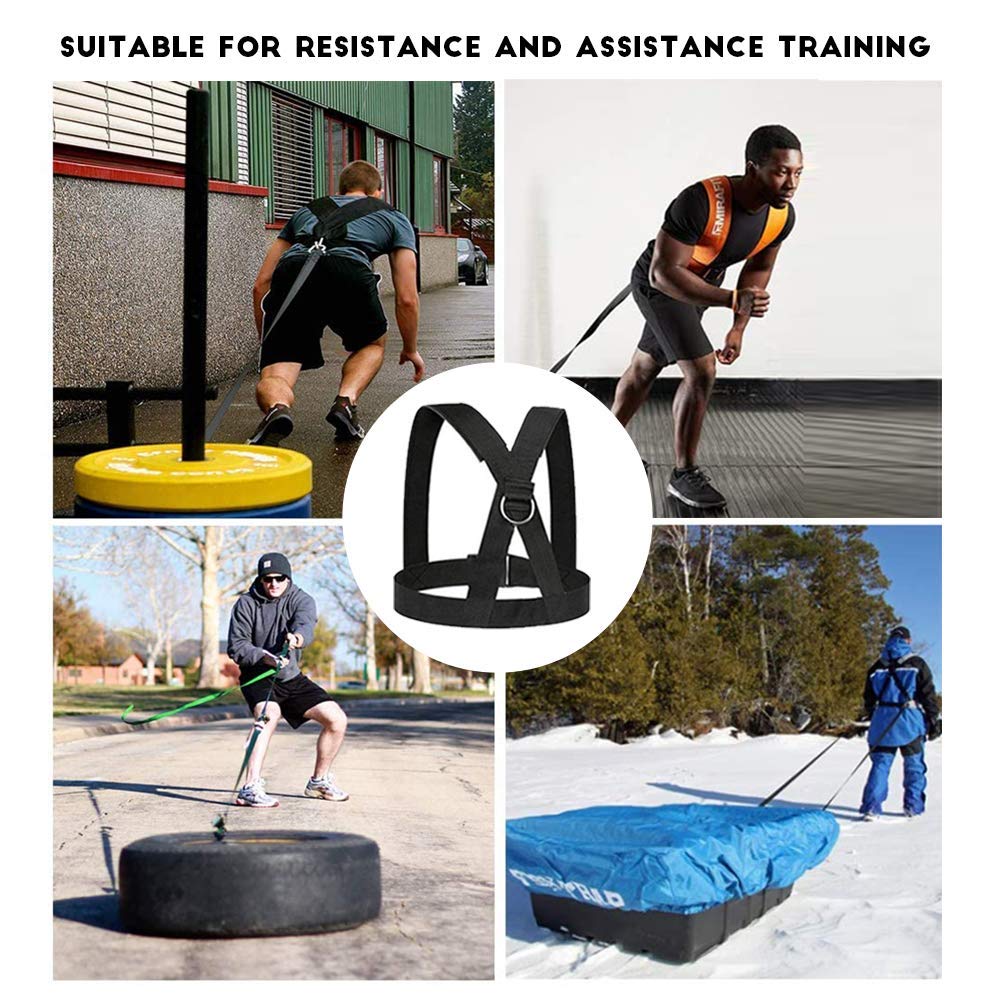 OYINDIZ Sled Harness, Weight Speed Sled Workout Tire Pulling Harness Resistance and Assistance Trainer Physical Training Resistance Rope Football Training Equipment Harness For Men and Women(6.6ft)
