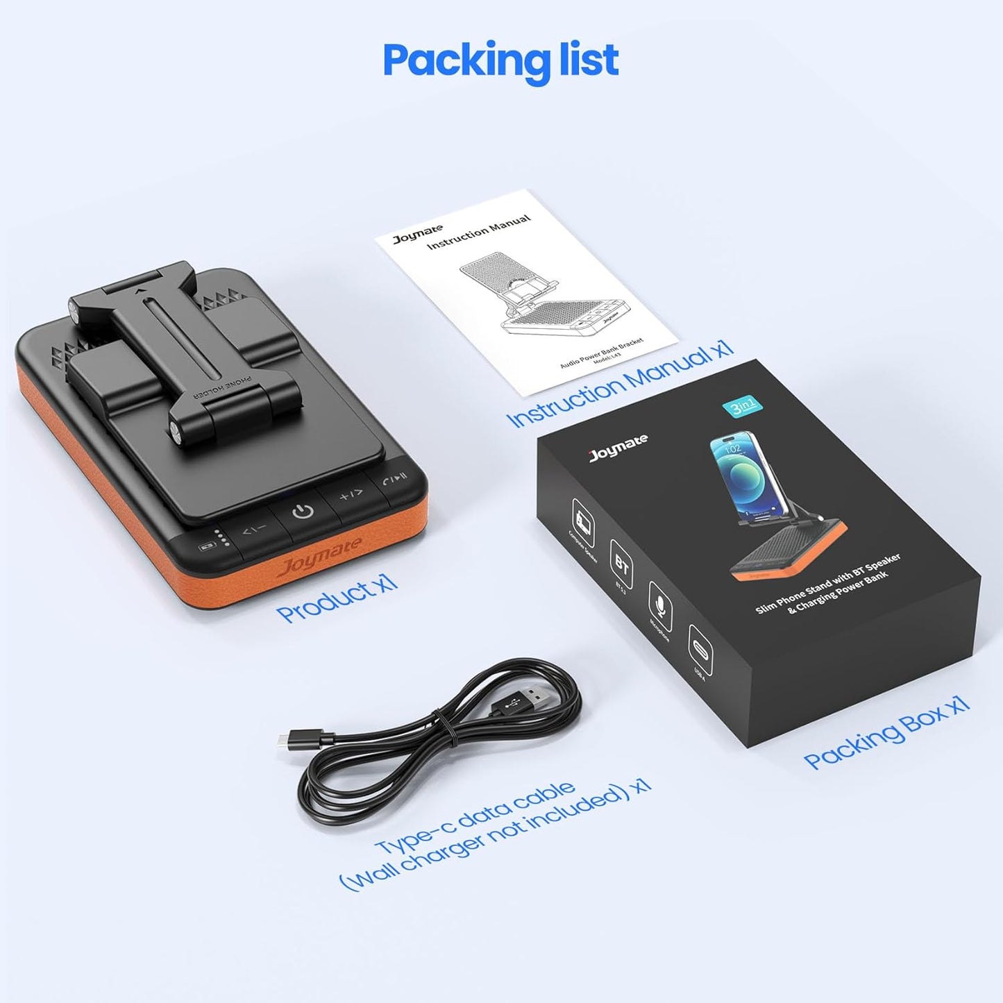 Joymate 5000mAh Gifts for Men and Women, Charging Phone Stand with Bluetooth Speaker Valentines Day Gifts for Him