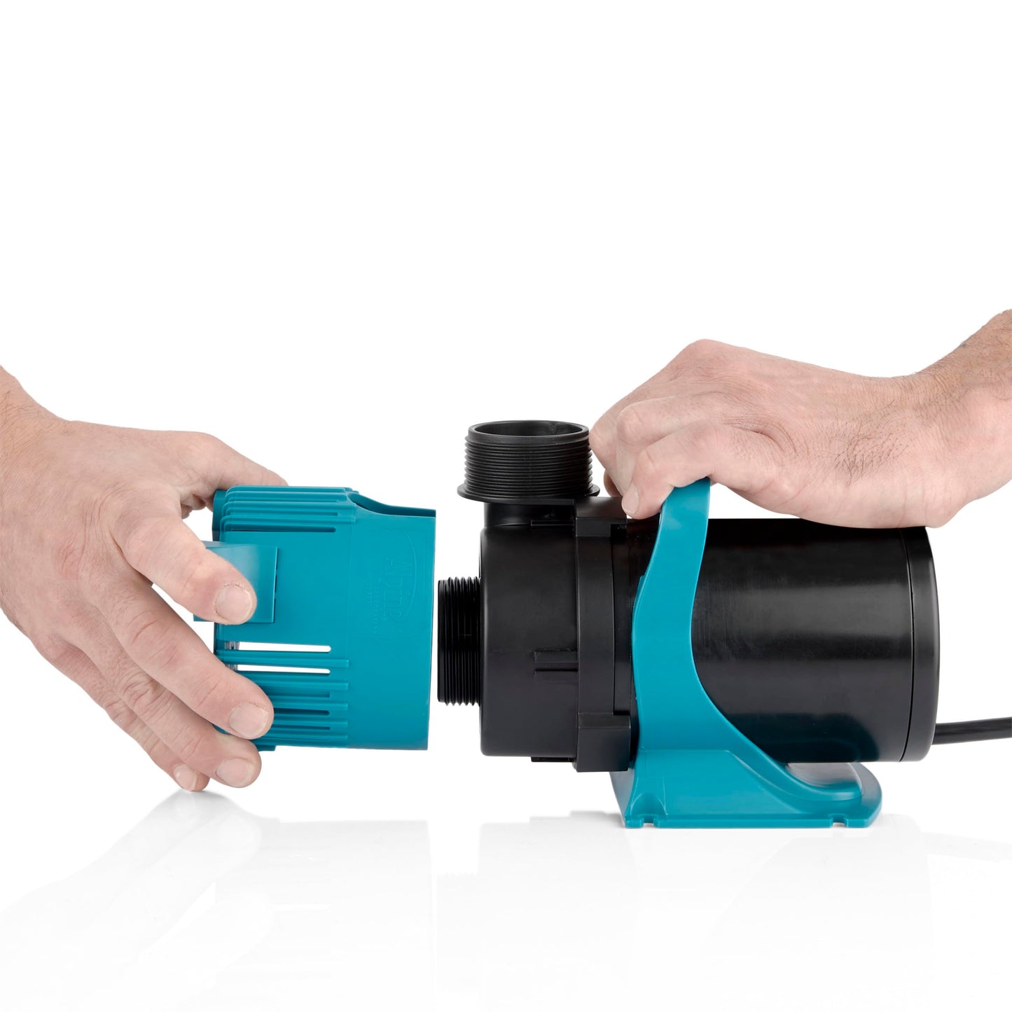 Alpine Corporation 5600 GPH Vortex Submersible Water Pump 20 Ft Cord for Ponds, Fountains and Water Circulations, Quiet Operation Vertical/Horizontal, 22.5 Ft Lift 324 Watts, Black/Teal