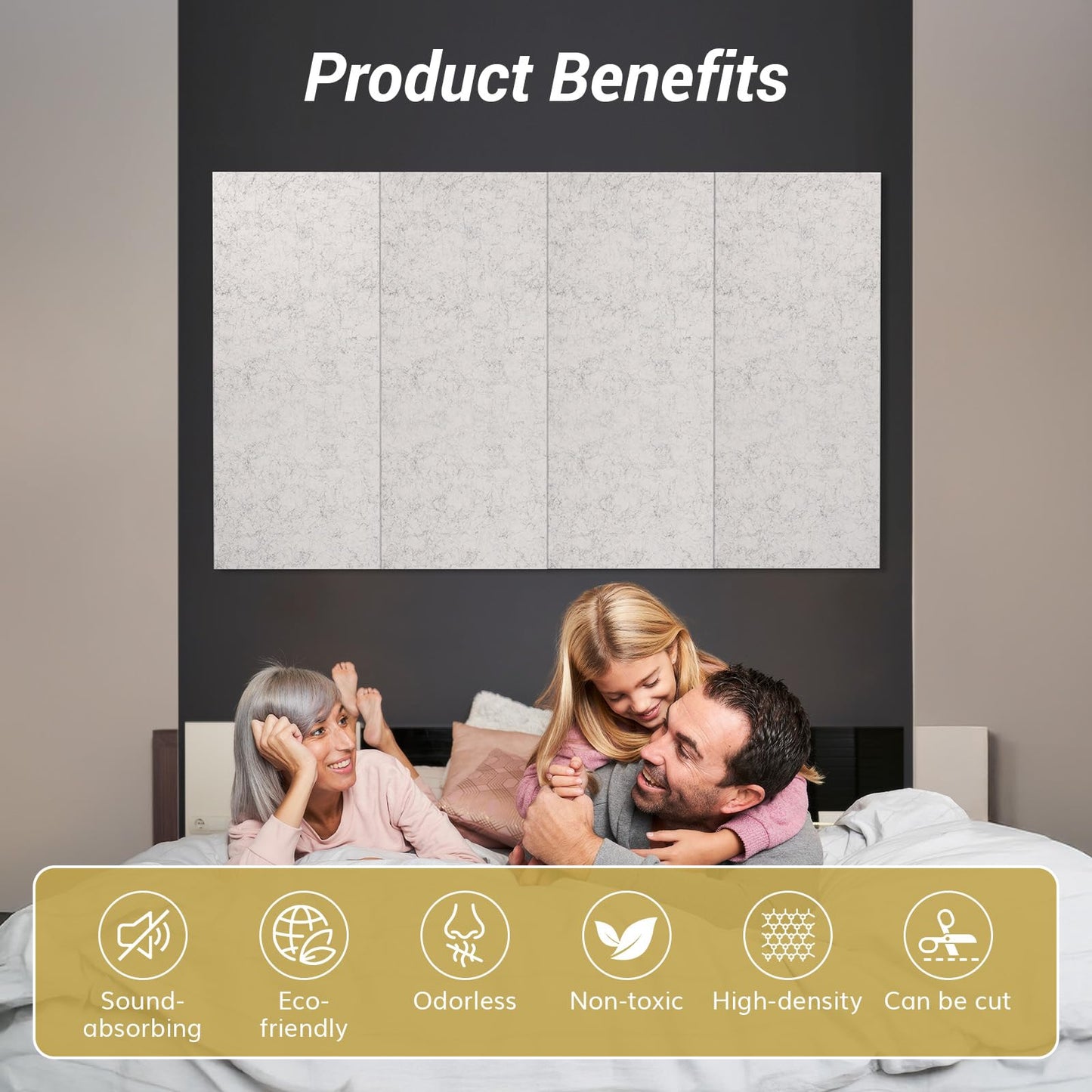 TONOR 8PCS Acoustic Panels, 47.2″ x 23.6″ x 0.35″, Full Self-Adhesive Soundproof Wall Panels, Sound Absorbing Panels for Noise and Echo Reduction, Acoustic Treatment for Studio, Home, Office, Grey