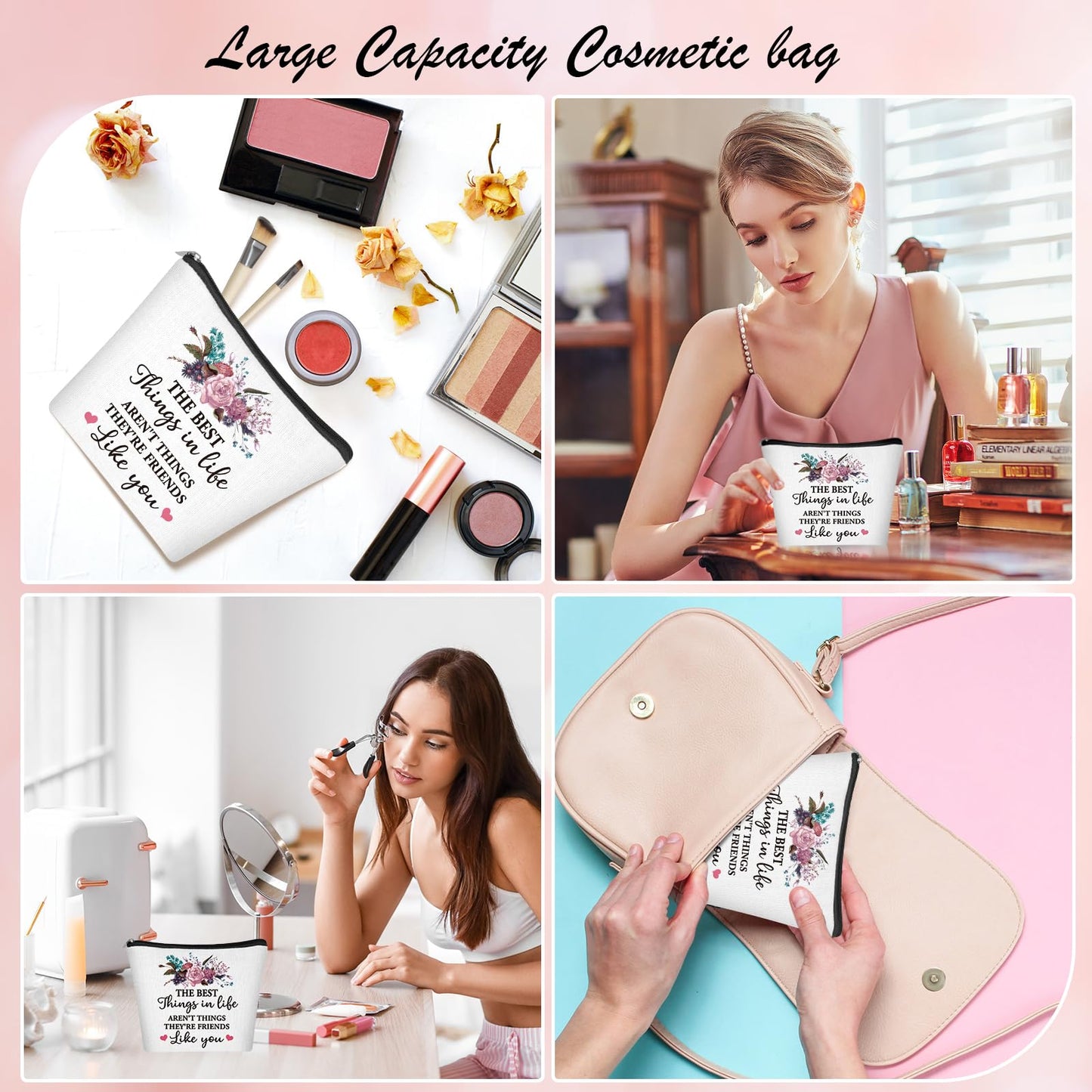 NXPOY Gifts for friend, Fried gift, Birthday gifts for women 20OZ Tumbler+Cosmetic bag + Keychain