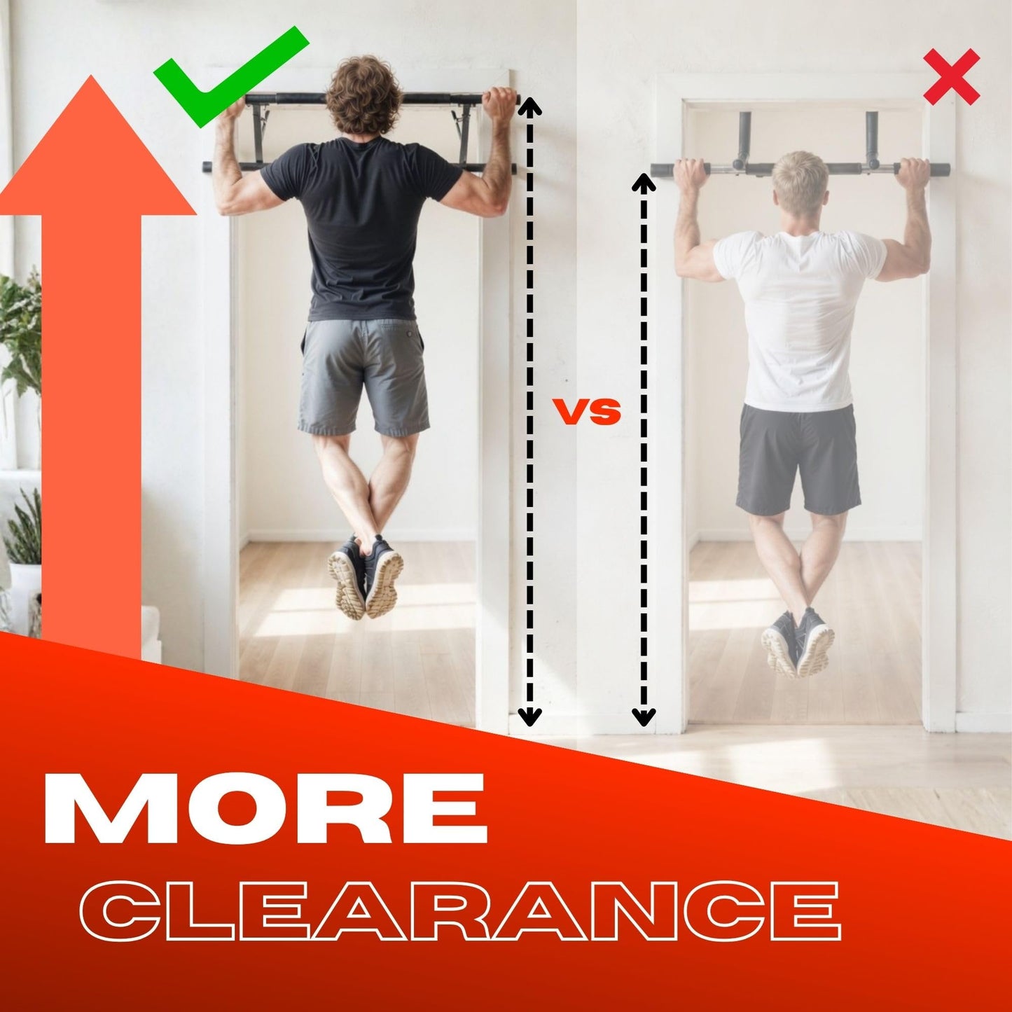 JACKAL Door Pullup Bar and Dip Bar Station - Removable Dip Bars, Rigid NO WOBBLE, Easy Folding Storage, No Screws, Dip Station and Pull-up Bar for Doorway, Collapsible Dip Station, No Door Damage, High Weight Capacity, Foldable Bodyweight Workout Station