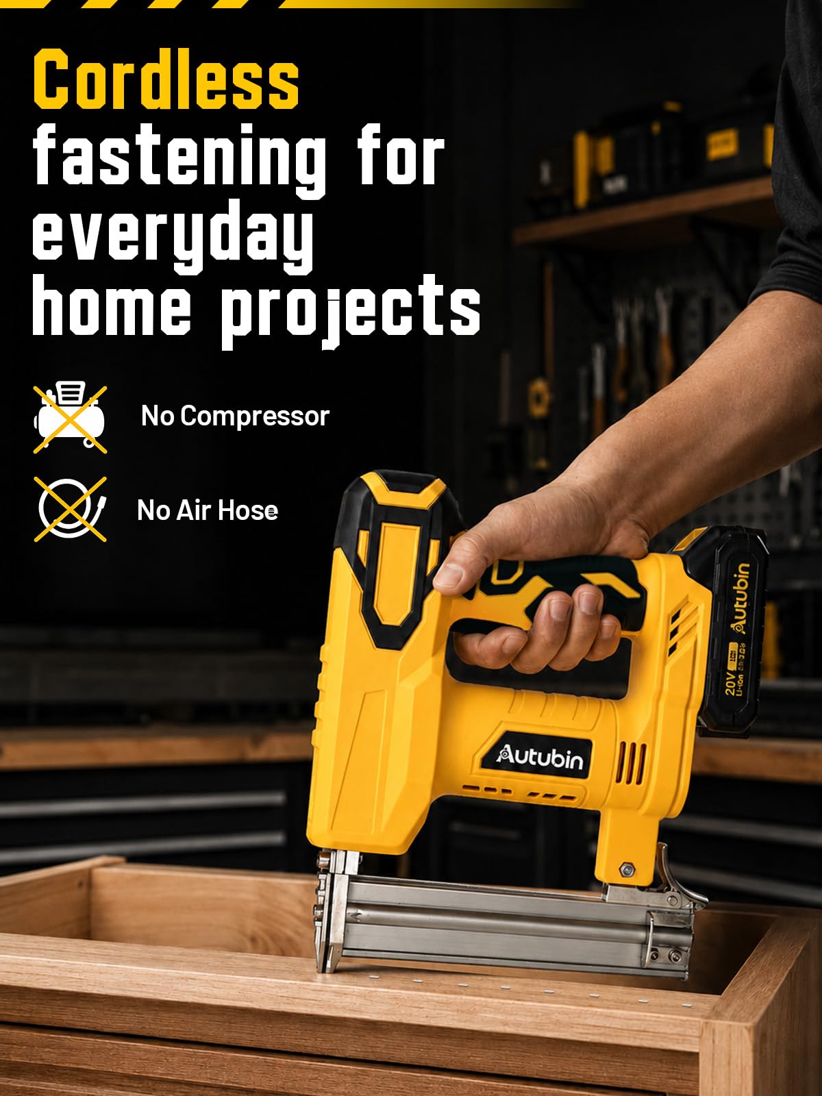 18GA Cordless Brad Nailer Compatible with Makita 18V LXT-Style Batteries, 2-in-1 Electric Nail Gun and Staple Gun Kit with 2 x 2.0Ah Batteries for Woodworking, Furniture Repair & Upholstery