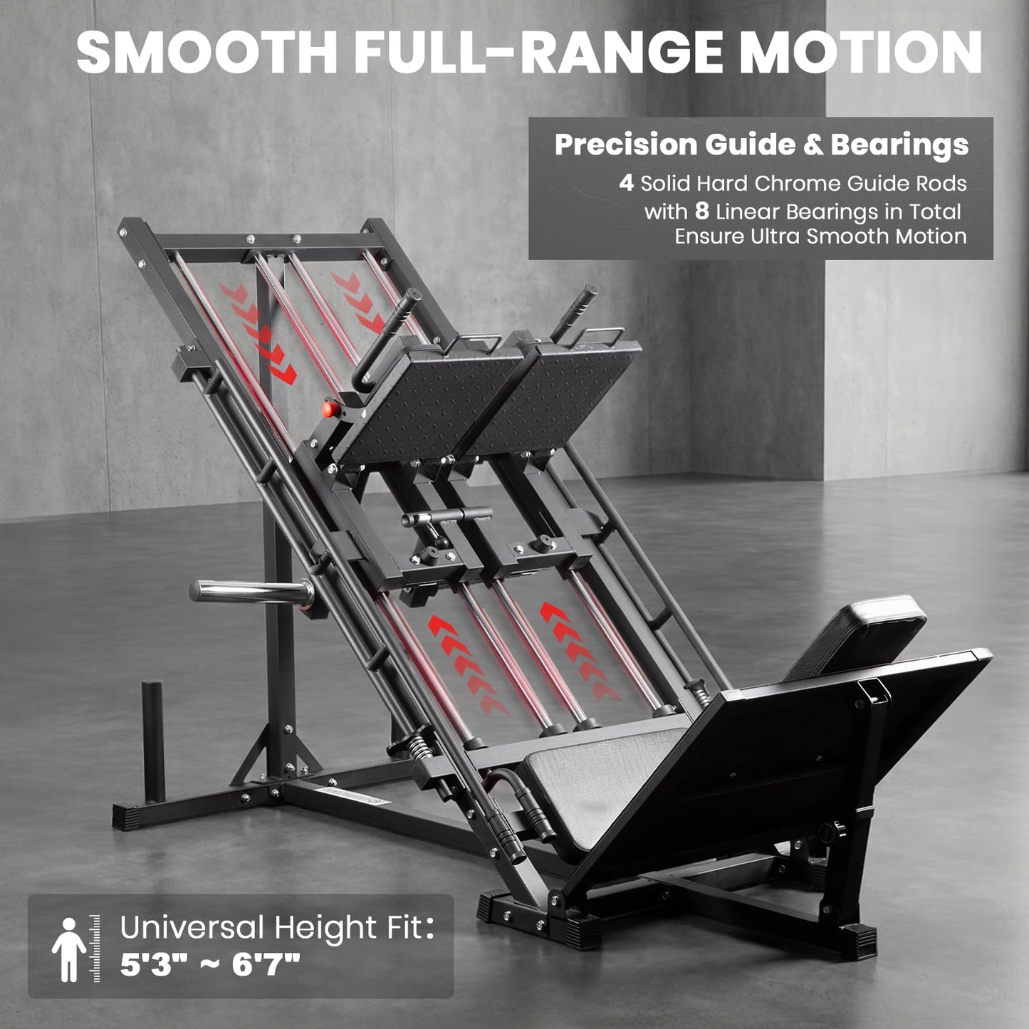 LIONSCOOL Upgraded 3-in-1 Leg Press Hack Squat Machine with Weight Storage, Professional Adjustable Iso-Lateral Trainer with Linear Bearing for Home Gym Lower Body Strength Training