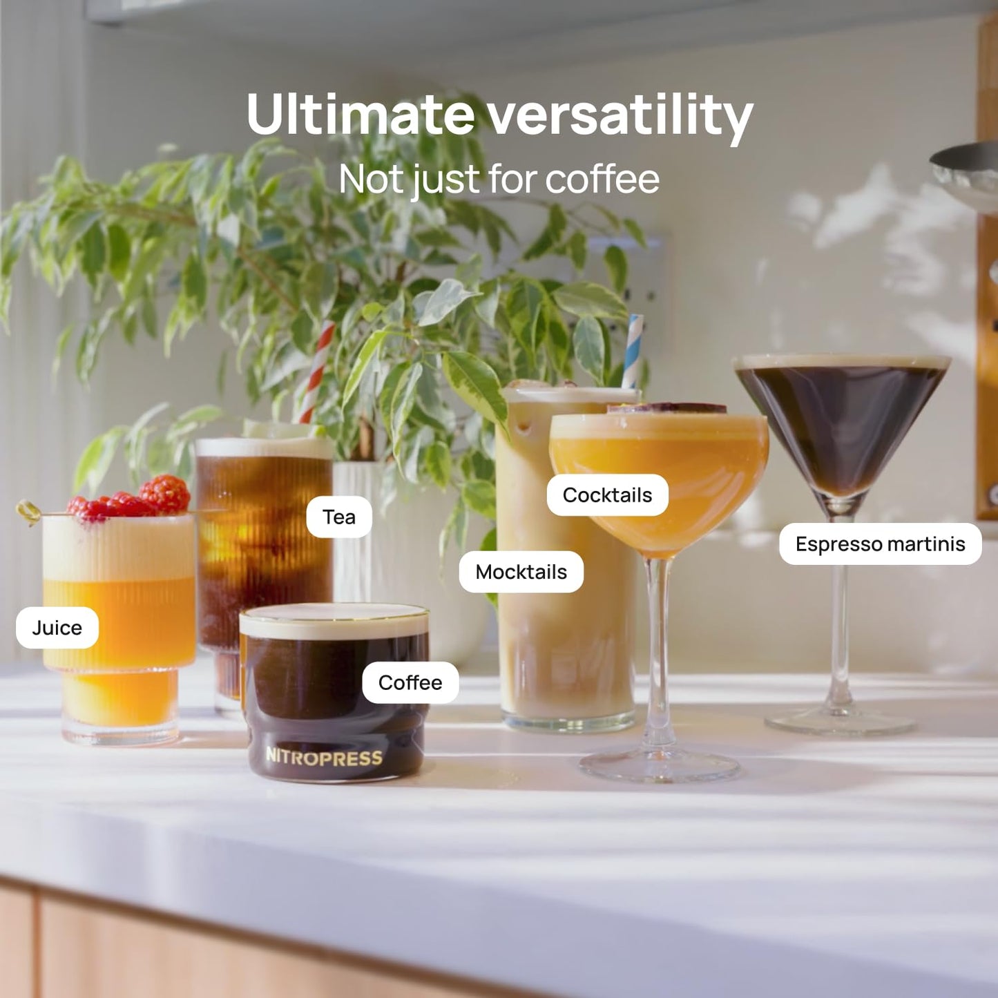 Original NitroPress - Nitro Cold Brew Coffee Maker | Portable Nitrogen Infuser for Smooth Nitro Drinks, Cold Brew, Cocktails & Tea at Home or On the Go | Uses N2 Cartridges | Stainless Steel Design