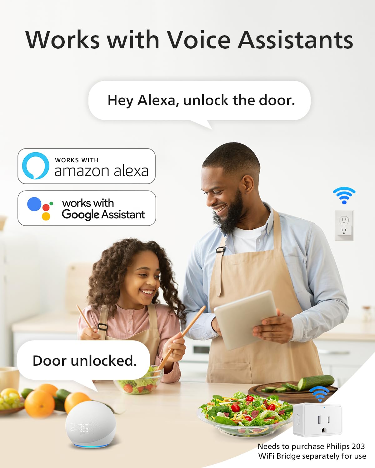 Philips Smart Lock with Handles, Smart Door Lock with 2 Level Handles, Keyless Entry Door Lock Set, Digital Keypad Deadbolt for Front Door, App Fingerprint PIN Code Unlocking, Auto Locking