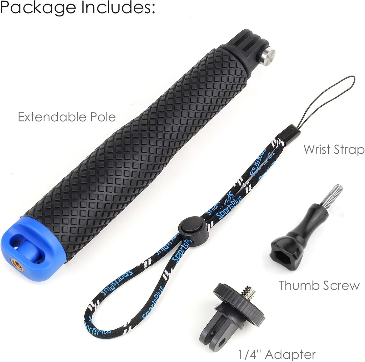 YALLSAME 7''-23'' 13 12 11 10 9 8 7 6/AKASO/DJI 6 5 4 3, Extendable Selfie Stick for GoPro, Waterproof Handle Grip