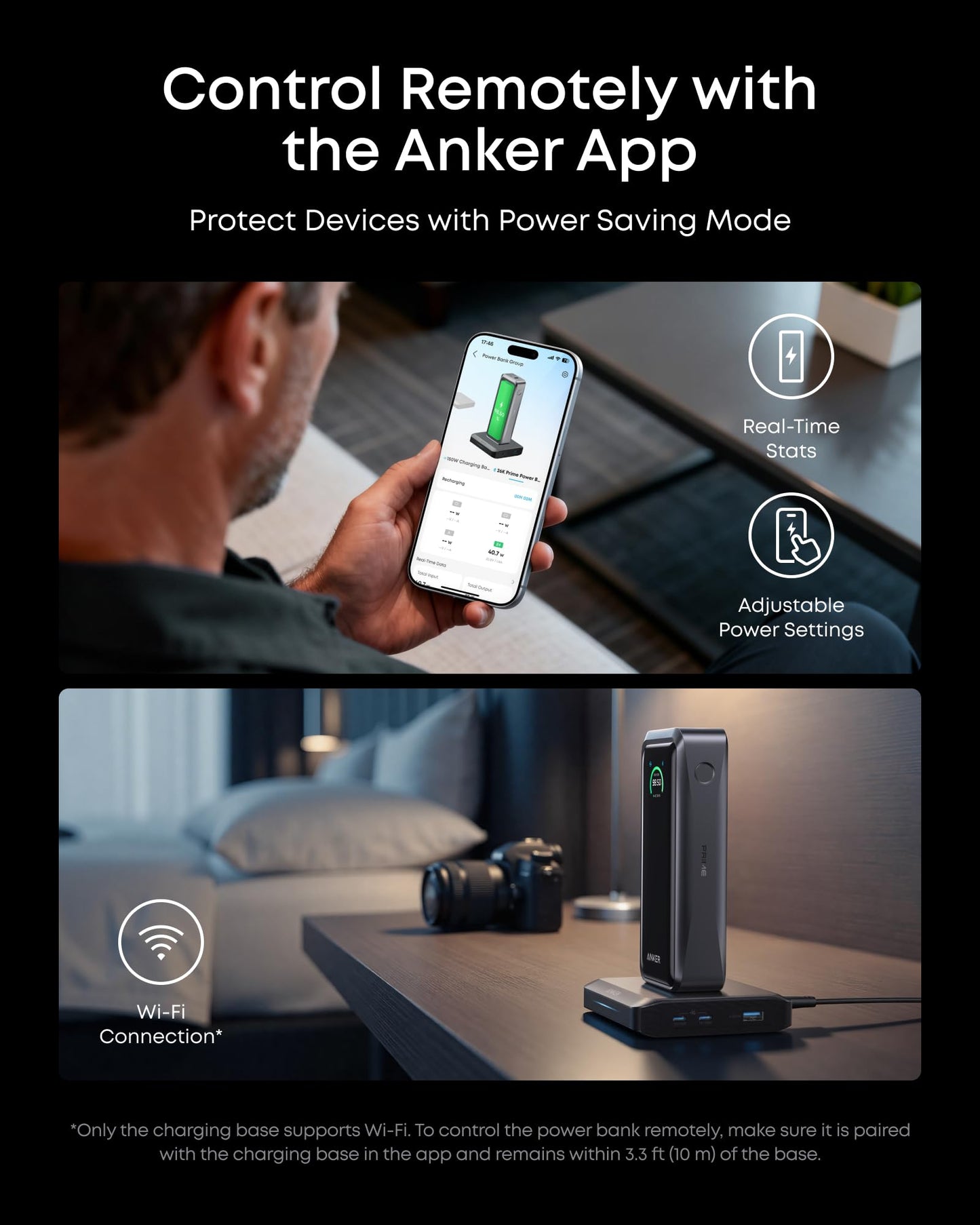 Anker Prime Power Bank and Charging Base, 26,250mAh 300W Max Portable Charger with Base for 6 Devices, Two-Way Charging, Flight-Approved, App Control, for Creators, MacBook, iPhone 17 Series, and More