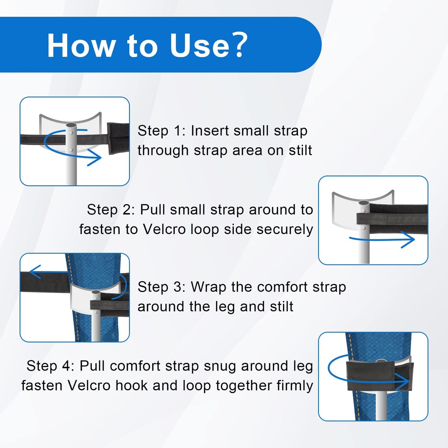 Drywall Stilts Special Straps to Relieve Pressure, Stilt Leg Tightening Bandage，Suitable for Various Brands of Stilts（2pack）