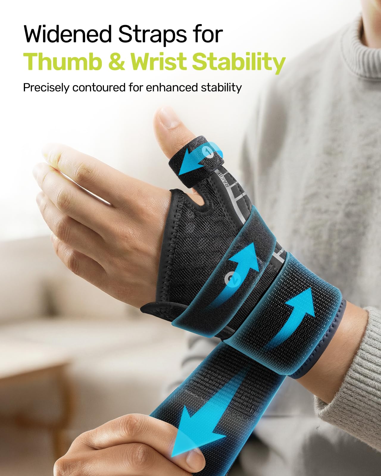Thumb Brace & Wrist Brace Right Hand Left Hand for Carpal Tunnel Relief, Stable Thumb Splint for Arthritis Pain, Night Support Hand Brace for Tendonitis, Sprain, Women Men, Gray, S/M