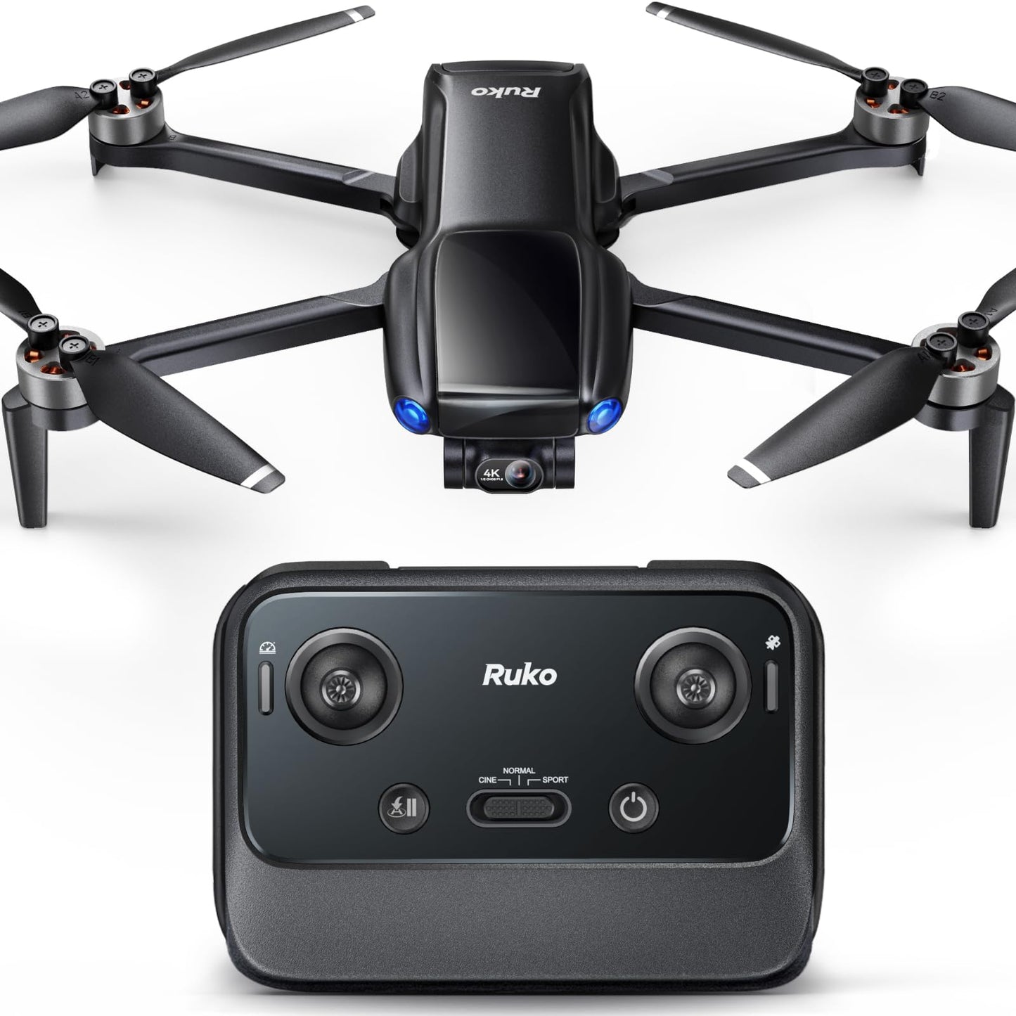 Ruko Drone with 4K UHD Camera for Adults with 3-Axis Gimbal, 8K Photo, Under 249g FAA-Exempt, 96 Mins Flight (3 Batteries), 20,000ft Transmission, GPS with Beeper, Auto Return, Beginner Friendly