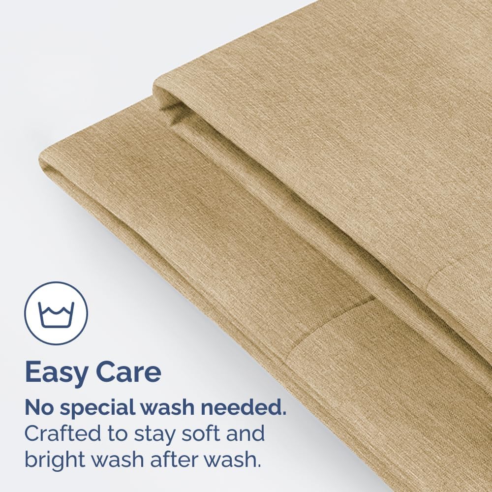 Skiennix Body Pillowcases Set of 2 | Soft 20x54 Long Pillow Covers for Side Sleepers - Wrinkle & Fade Resistant, Machine Washable in Heathered Tan