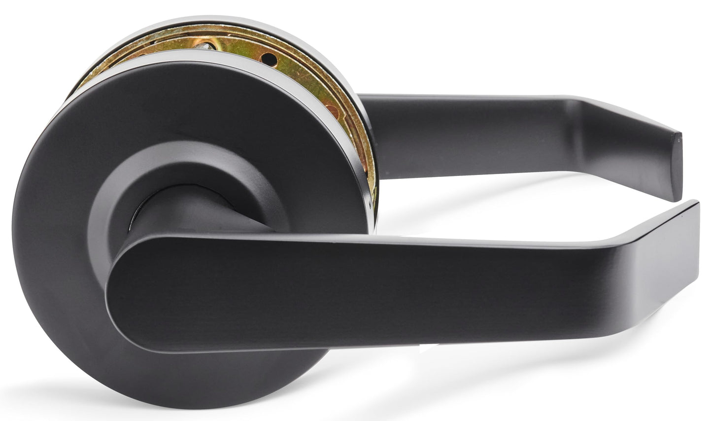 Boomerang Heavy-Duty Passage/Closet Function Commercial Lever Door Lock, ADA & Grade 2 Industrial Door Handle, Cylindrical Lever, Non-Handed, Matte Black (US19)