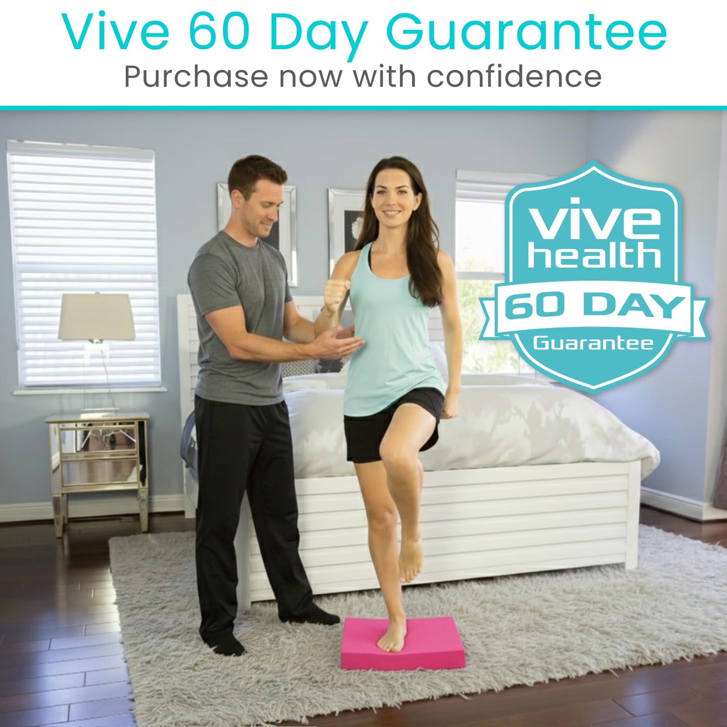 Vive Balance Pad - Foam Board Yoga Mat Block for Physical Therapy, Stability, Workout, Knee and Ankle Exercise - Equipment for Strength Training, Rehab - Large Floor Pad for Adults, Kids