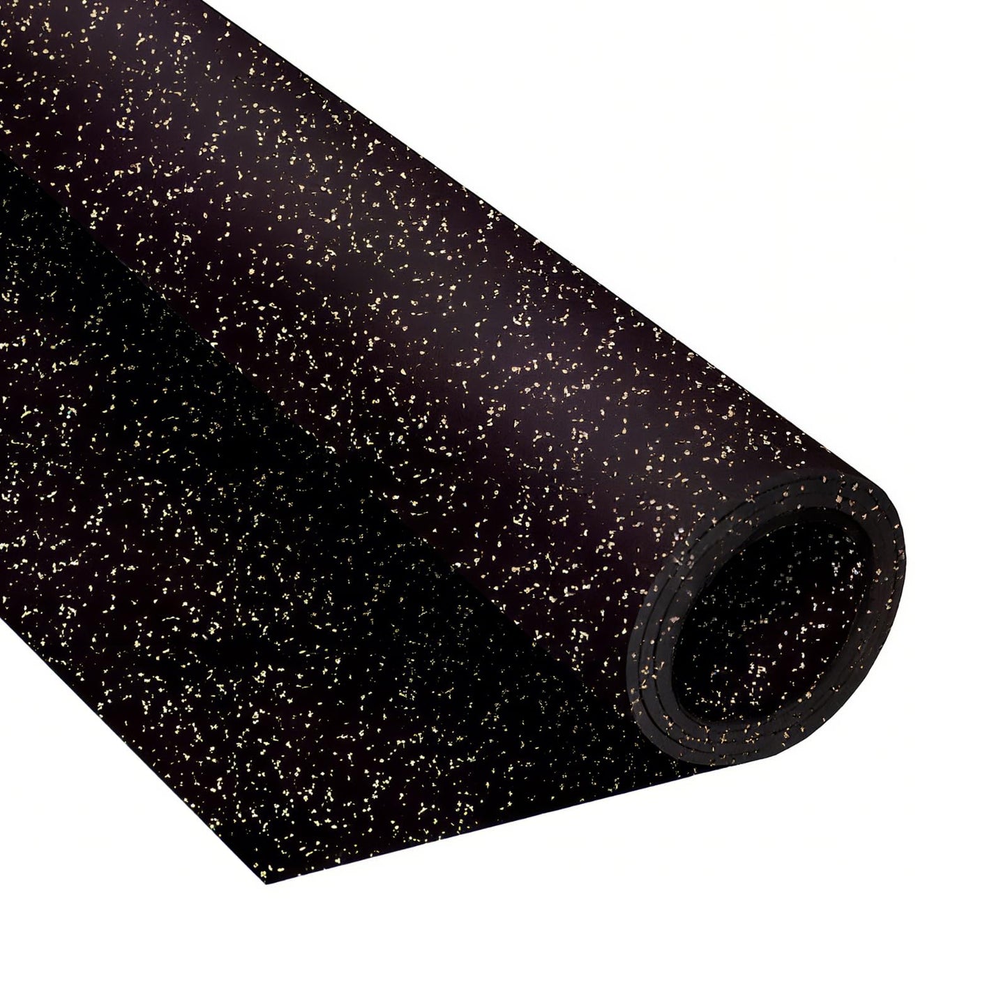 4X10 FT Heavy Duty Rubber Gym Flooring Roll，Rubber Gym Flooring for the Basement, Garage, Gym, Home Gym Flooring, or Playroom -Non-Slip Shock Absorption，Black/Grey