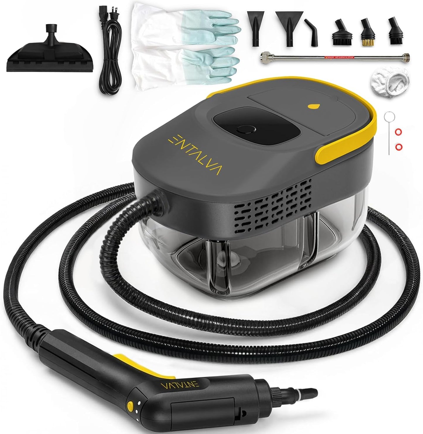 Skiennix Steam Cleaner - 1600W Handheld Steamer with 1.69QT Tank & 15 Accessories for Home Cleaning