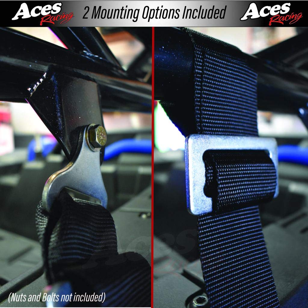 AAAA Aces Racing 5 Point Harness With 2 Inch Padding E4 Certified (Silver)