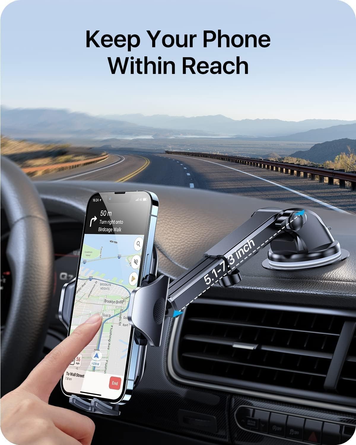 andobil 89+ LBS 2026 True Military-Grade Phone Holders for Your Car Strongest Suction & Clip Ultimate Car Phone Holder