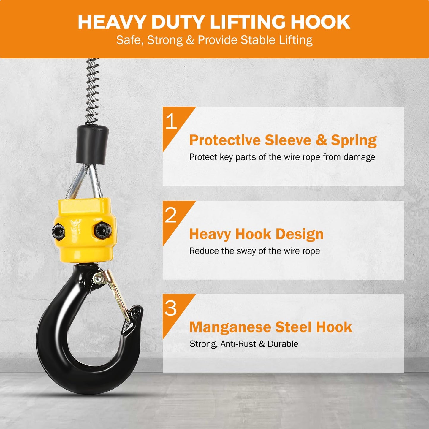 BEAMNOVA 1543lbs Portable 3-in-1 Electric Hoist Wireless Remote Control 110V 120 Volts 700kg Winch Crane Machine Hook Pulley System with Gloves