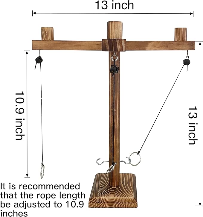 Ring Toss Games for Adults,Wooden Hook and Tossing Game,Hook and Ring Games 2-4-Player PK, Ring Hook Game with Ladder (13 inch)