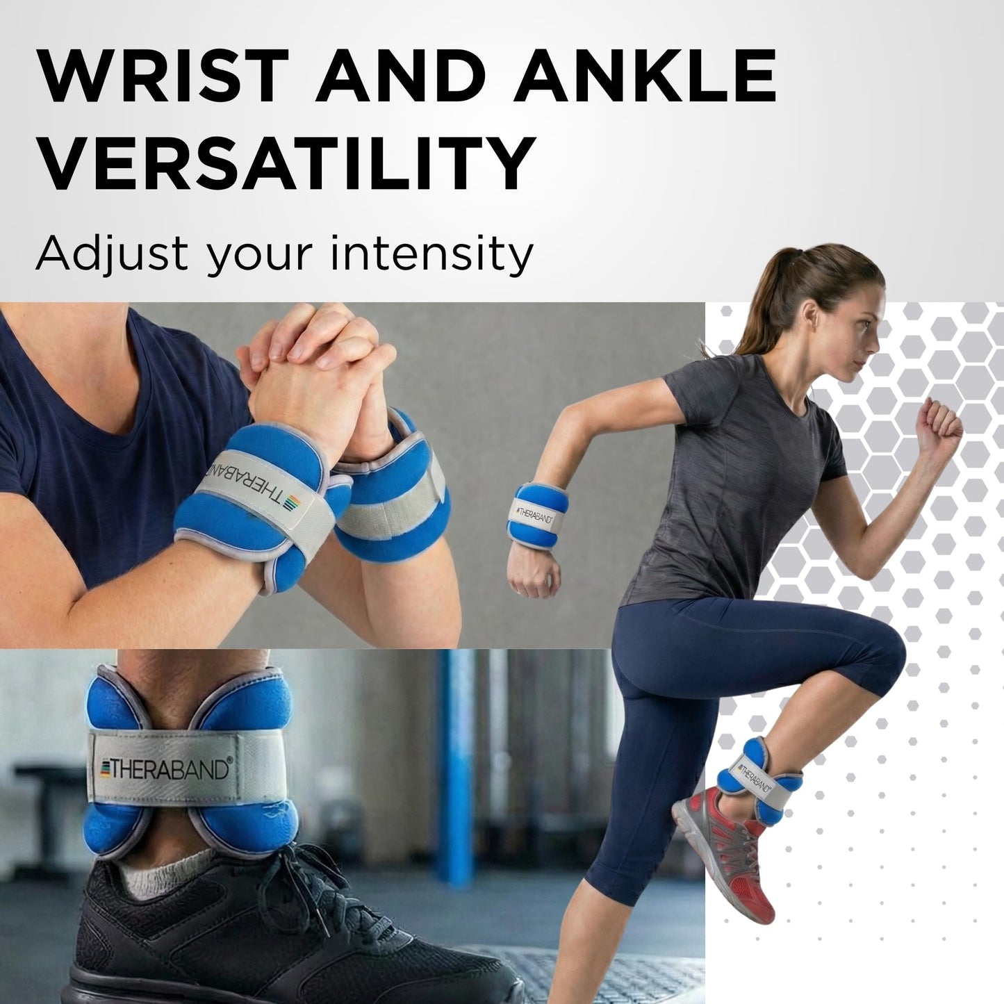 THERABAND Ankle Weights, Comfort Fit Wrist & Ankle Cuff Weight Set, Adjustable Walking Weights for Cardio, Home Workout, Ankle Strengthening & Physical Therapy, Blue, 2.5 lb. Each, Set of 2, 5 Pounds