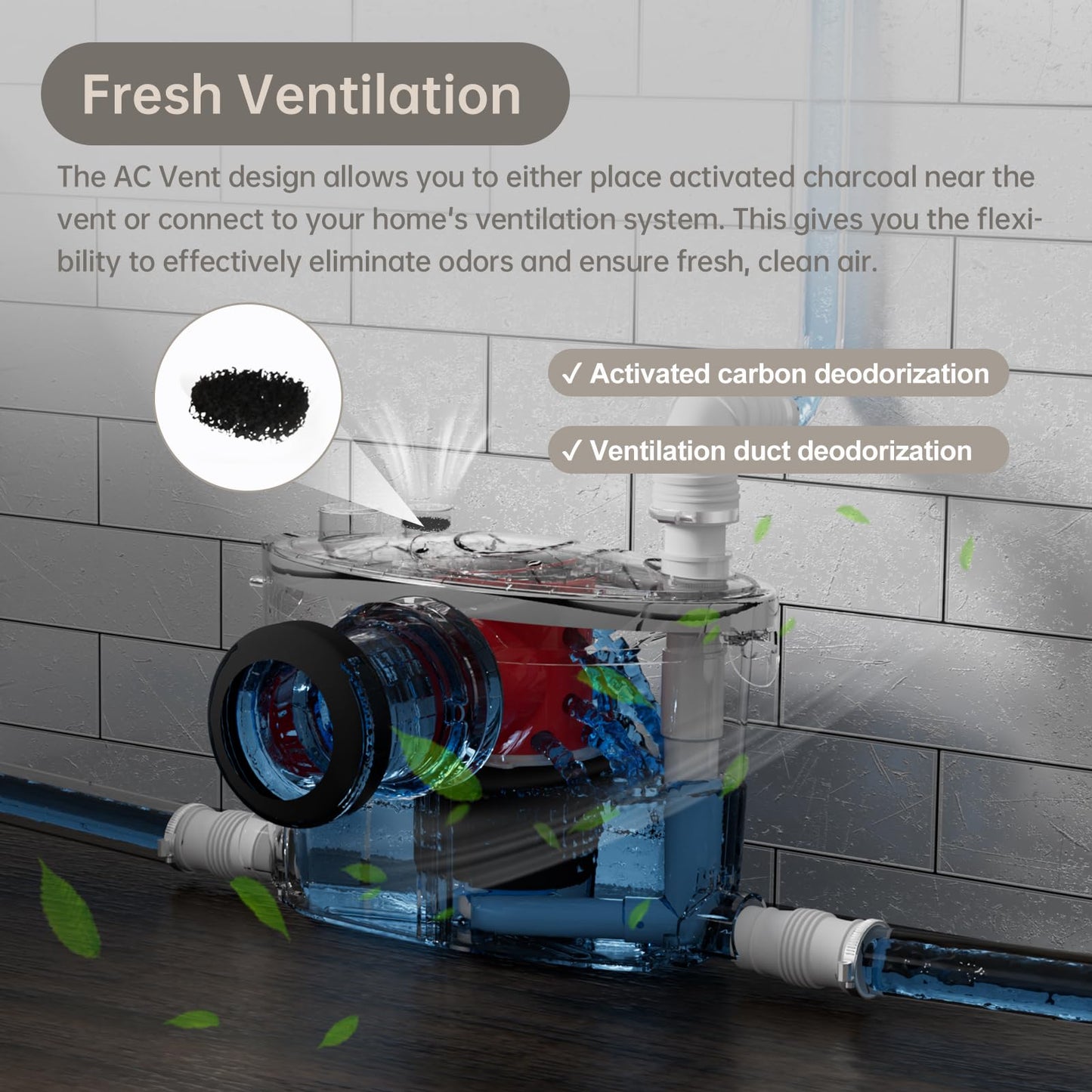 Simple Project 600W Macerator Pump, Efficient Basement Toilet Pump System Max Pumping To V30 & H295 Feet, 4-Inlet Sewerage Disposal - Ideal For Macerating Toilet, Laundry, Bathtub