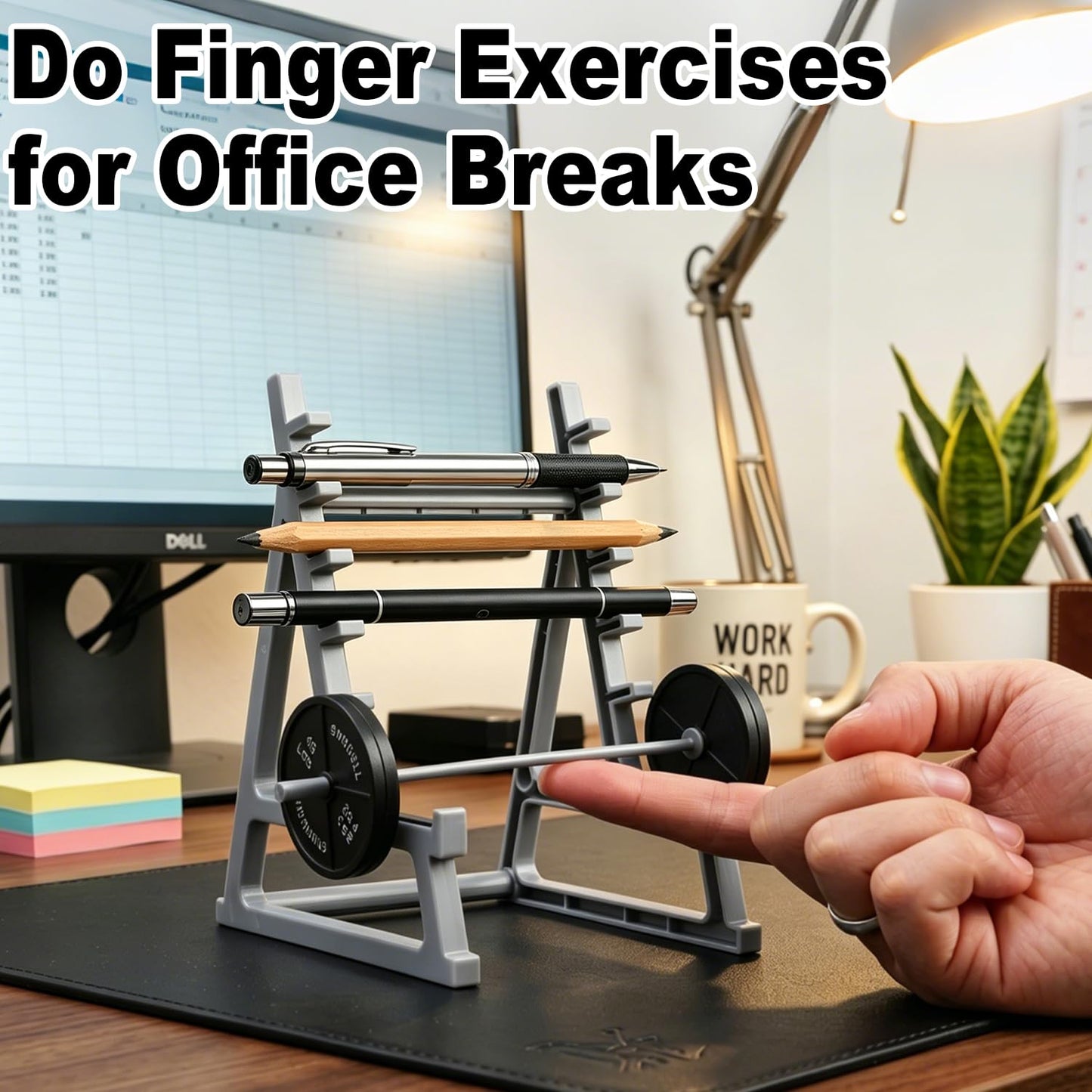 Squat Rack Pen Holder for Desk, Barbell Rack Pen Holder Gym-Themed Unique Office Desk Accessories, Funny Mini Weight Racks Pencil Holder Organizer Decor for Men Fitness Weightlifting Lovers