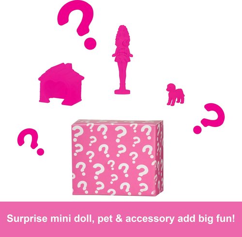 Barbie Mini Dreamhouse Doll House Set - Includes 1.5-Inch Doll, Furniture, Elevator & Pool
