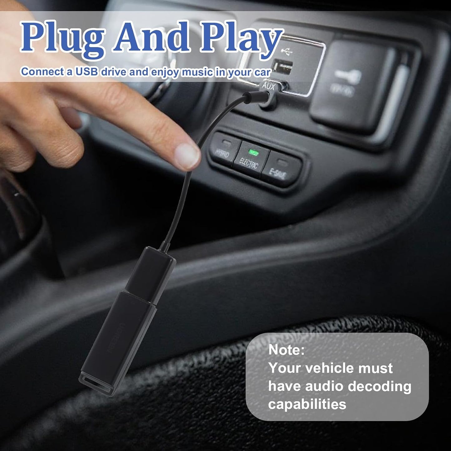 Exircy 2-Pack 3.5mm 2.0 MP3 AUX to USB Adapter, Black Male Audio Jack to USB Female Converter Cable Only for Car AUX