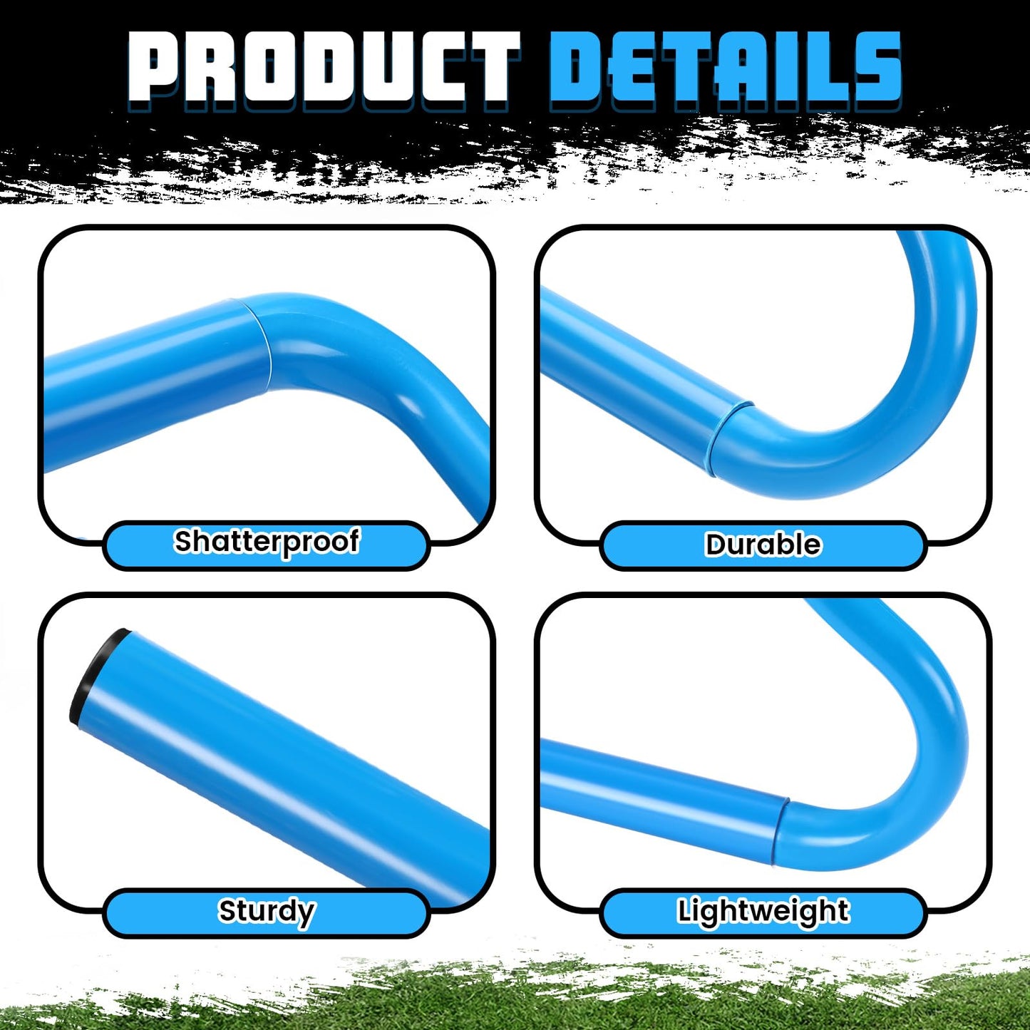 Wettarn 10 Pcs Speed Agility Training Hurdles Detachable Durable Hurdle Agility Plyometric and All Purpose Speed Training Equipment for Athletes Soccer Basketball(6 Inch,Blue)