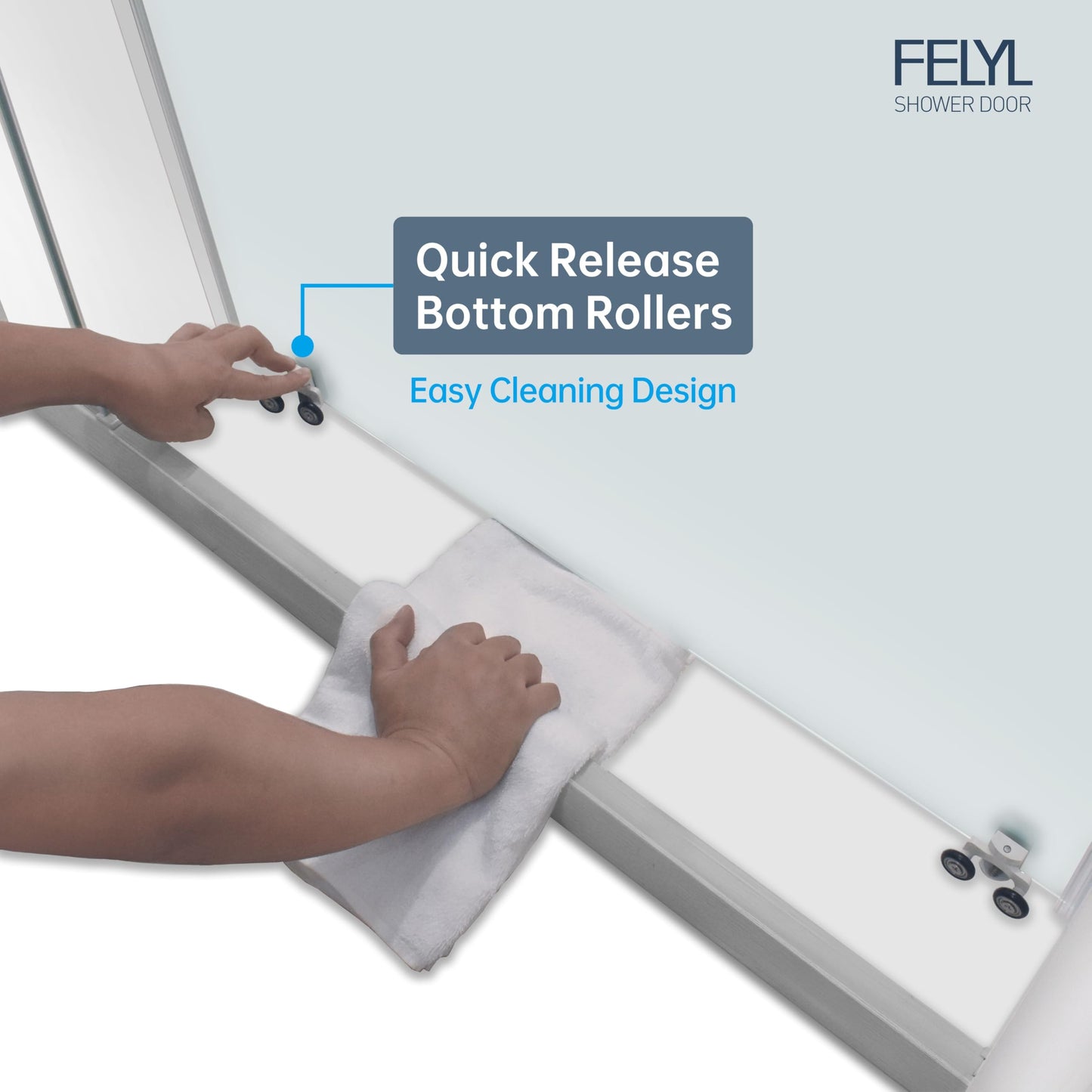 FELYL Frosted Sliding Shower Door 49-54" W x 72" H, Brushed Nickel, Single Sliding Door, Framed, 1/4" (6mm) SGCC Tempered Glass, Reversible Installation