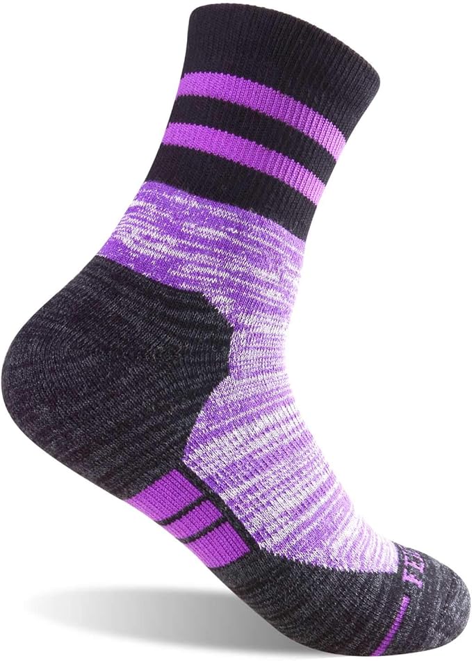 FEIDEER Women's Hiking Walking Socks, 4-Pack Outdoor Recreation Socks Wicking Cushion Crew Socks