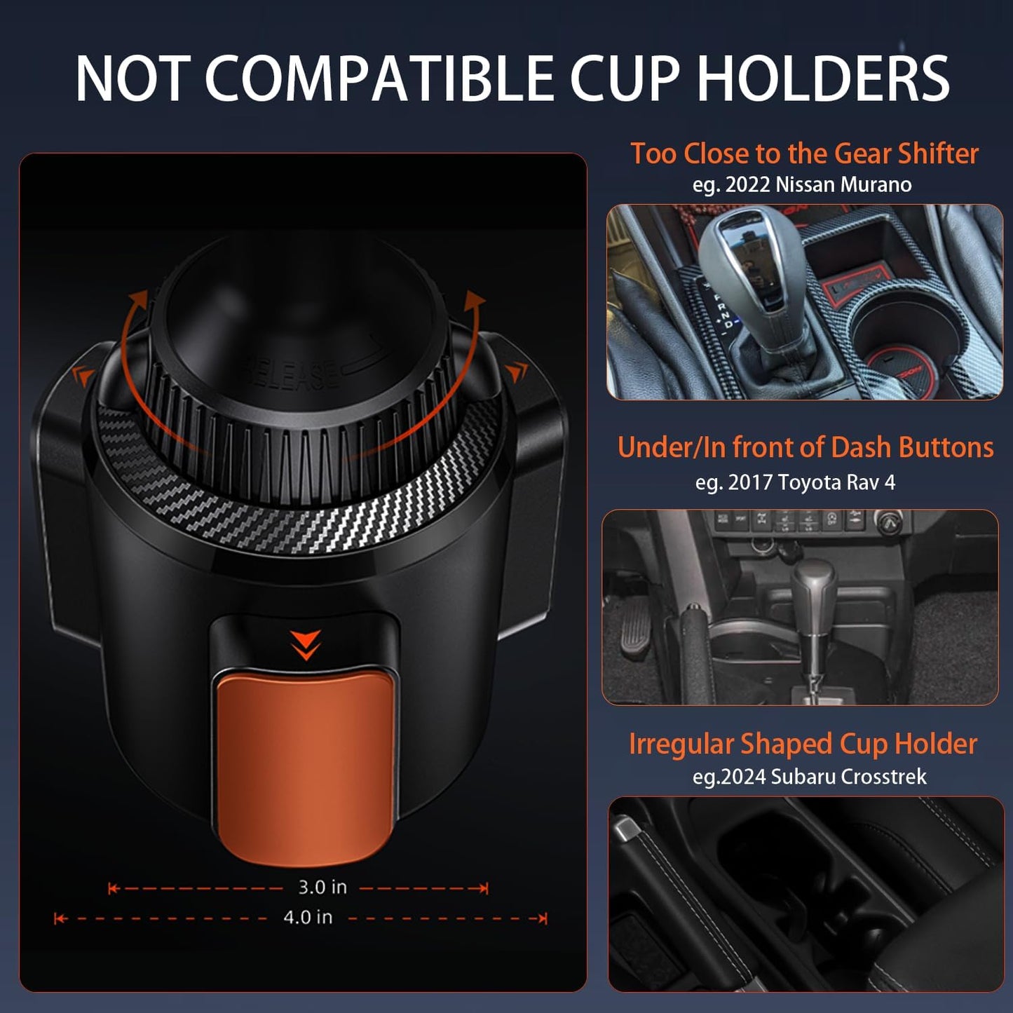 APPS2Car Magnetic Cup Holder Phone Holder -Designed for iPhone MagSafe Case - [Not Charging] (Gray-MagSafe)