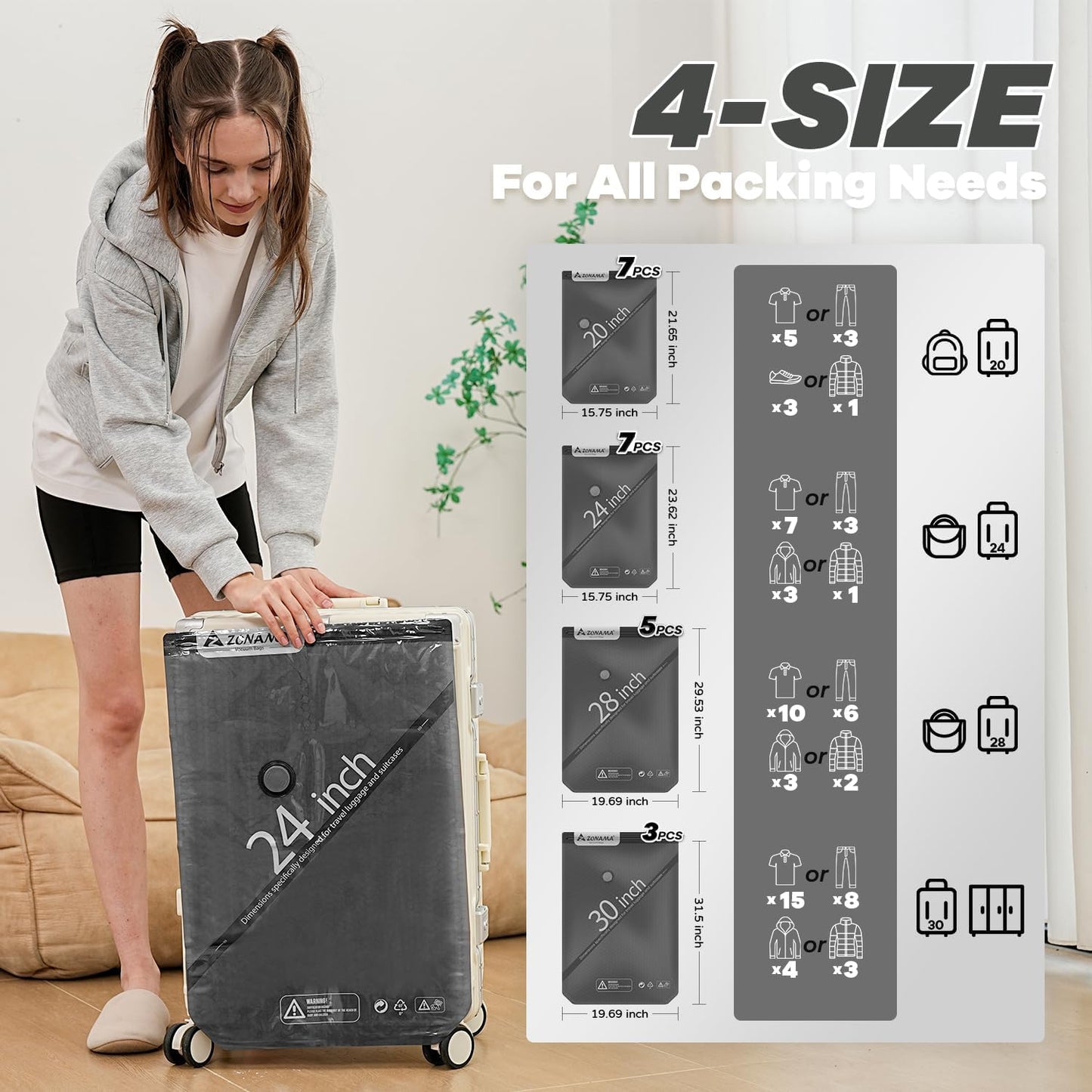 Skiennix Vacuum Storage Bags - 22 Pack Travel Essentials with Wireless Rechargeable Air Pump | Space Saver for Luggage & Home Clothing Storage