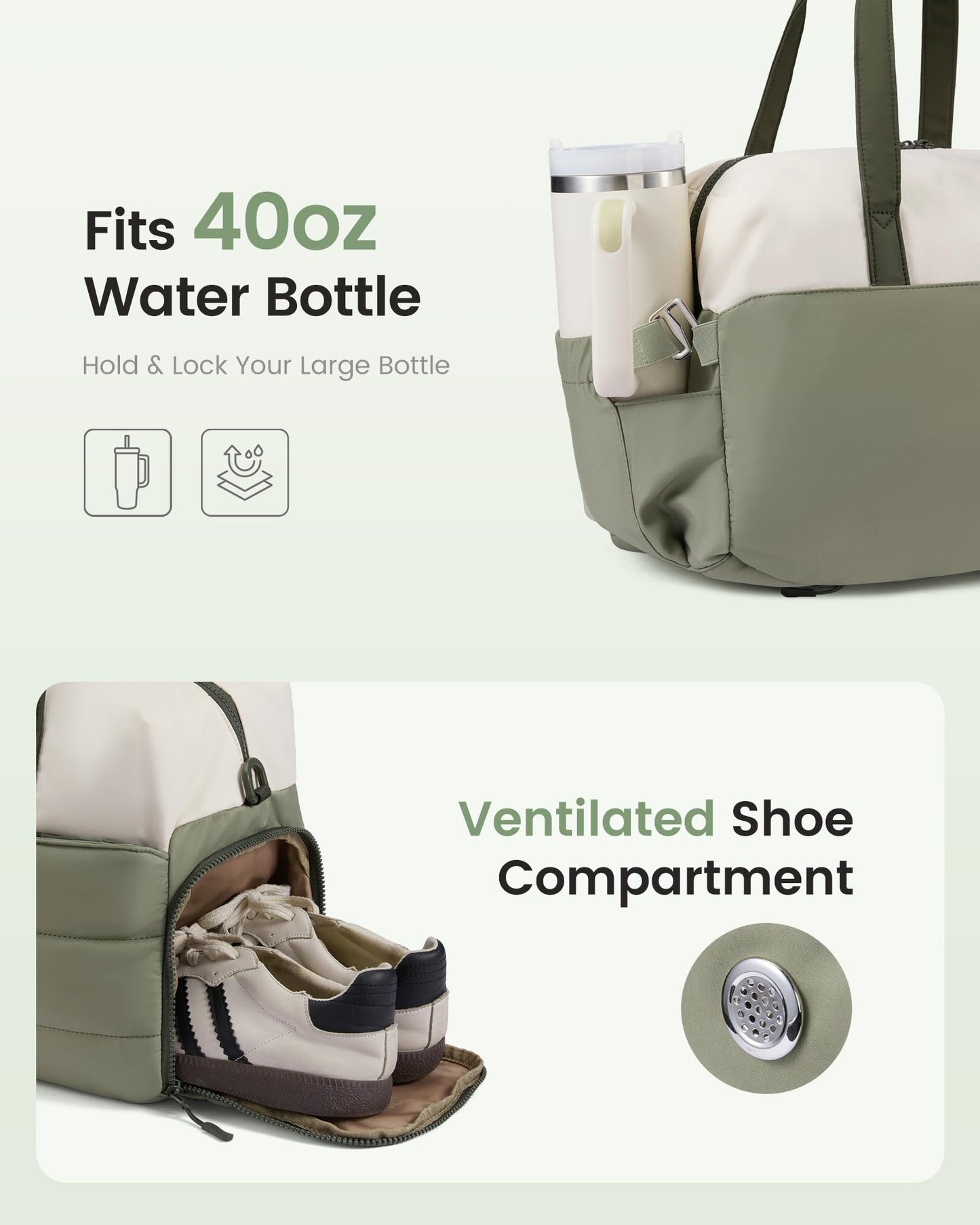 LOVEVOOK Small Gym Bag for Women with Large Tumbler Holder Pocket, Carry on Weekender Travel Duffel Bag with Shoe Compartment, Overnight Mini Personal Bag with pouch for Workout Sport Dance Yoga