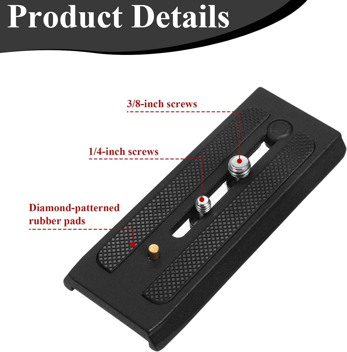 Vin Beauty P200 1/4" 3/8" Tripod Quick Release Plate, Quick Release Plate Camera for Tripod, Universal Aluminum Alloy