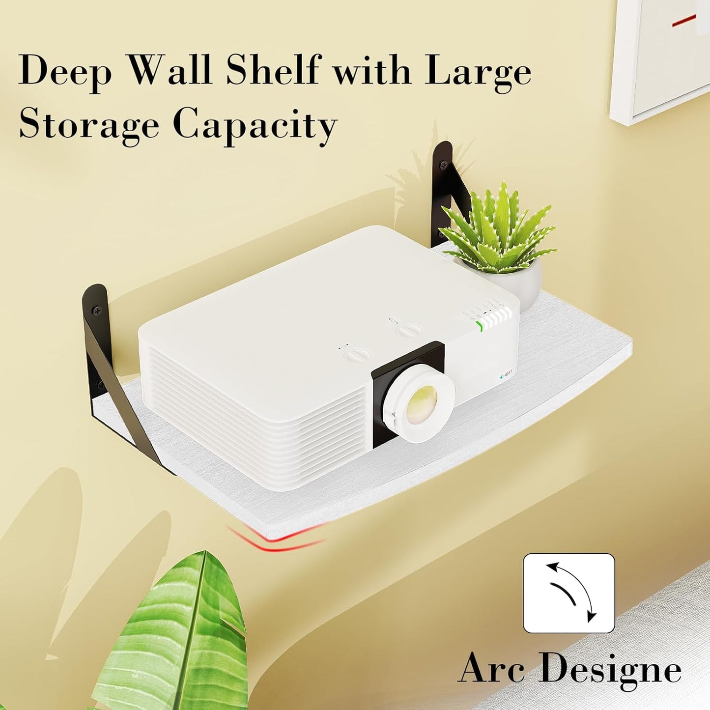 15.7 9.8 inch DAWASAPAT Projector Wall Mount Floating Shelf, * White Mini Shelf Stand/Rack Holder/Router Shelf Modem