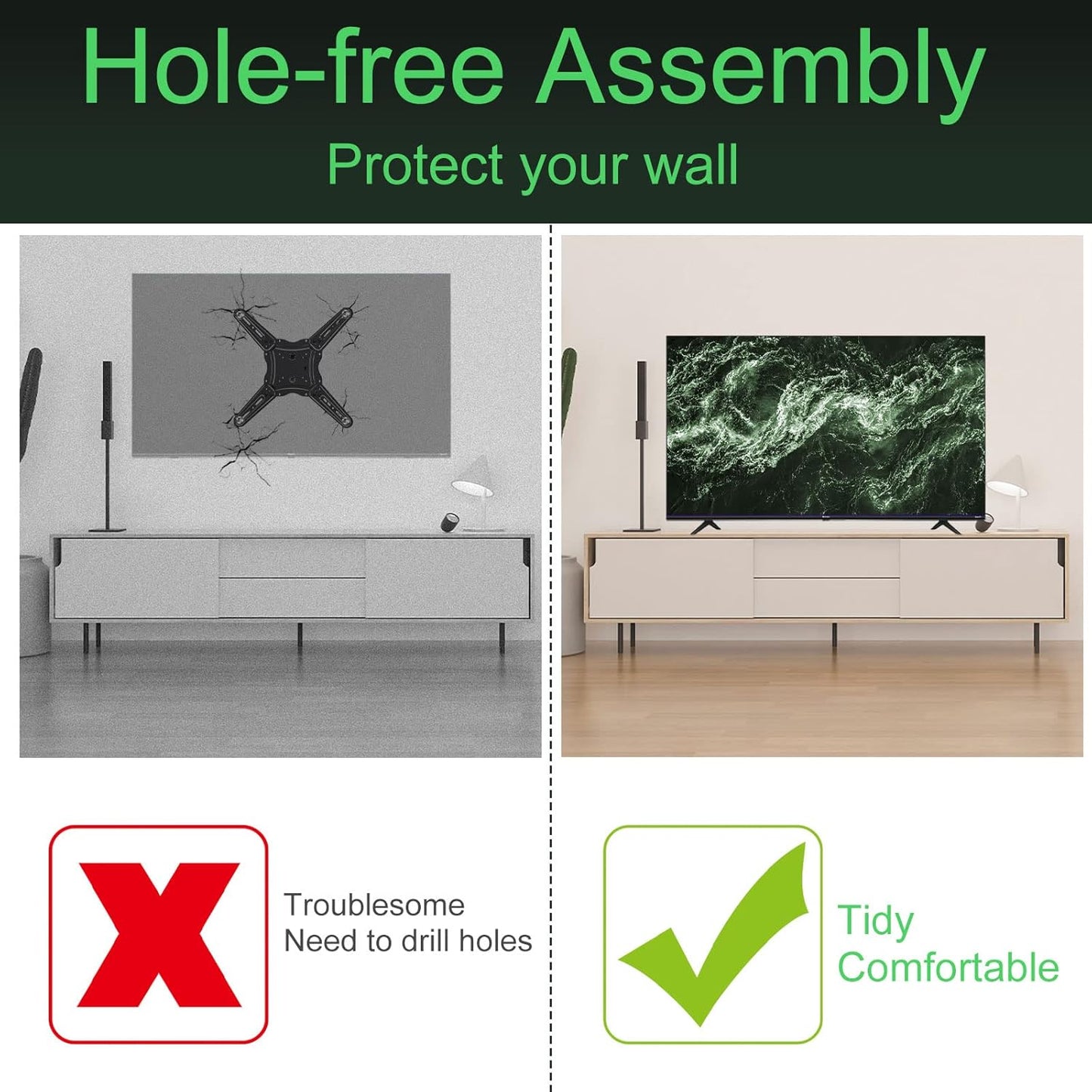 Dinghosen 50R6E3 55R6090G 55R6G 55U6GR5 58R6E3 32H4030F3 65R6090G5, TV Stand for Hisense TV Legs, TV Stand Legs