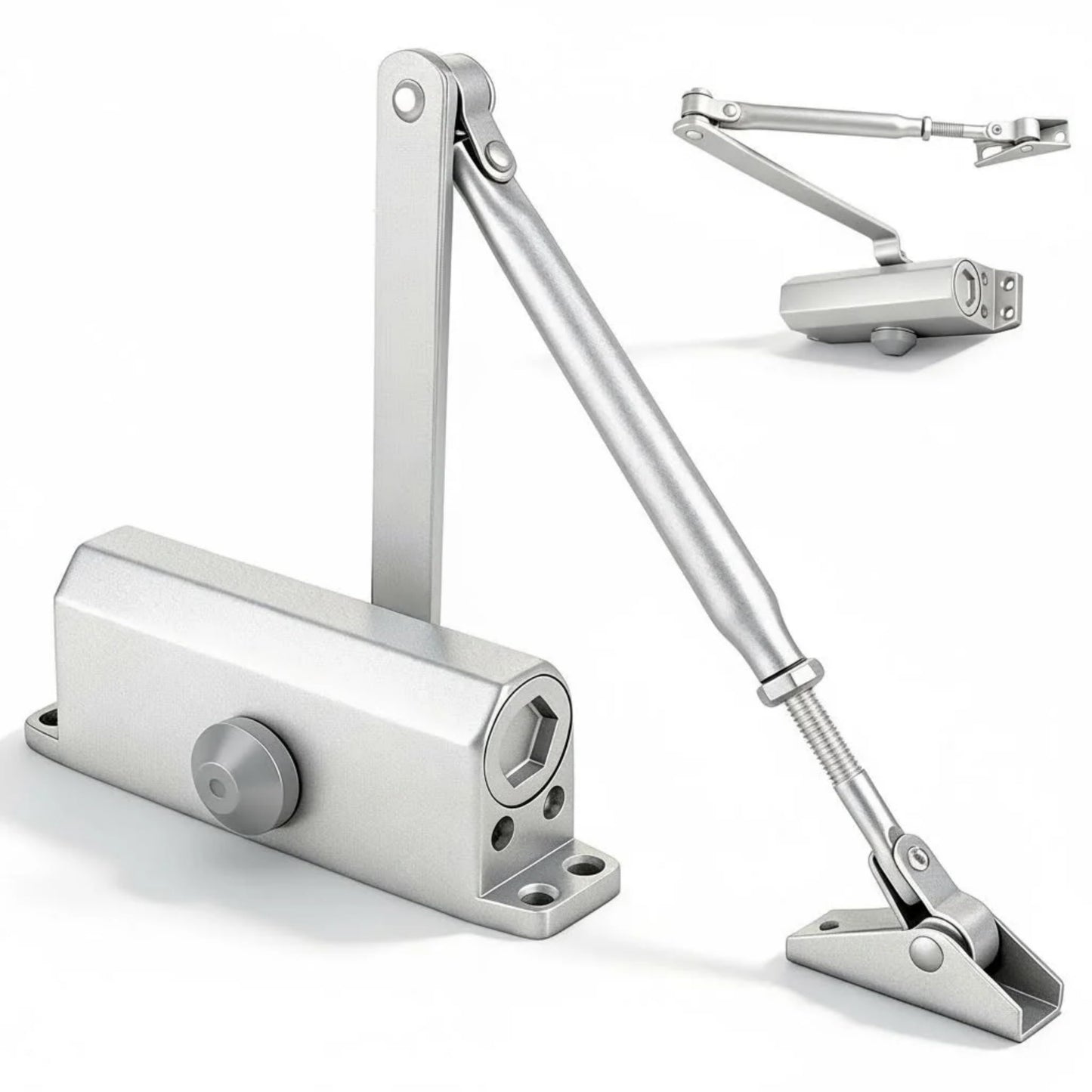 Heavy Duty Automatic Door Closer, Self Closing Hydraulic Door Closer, Soft Close No Slam, Anti Rust Aluminum, Easy DIY Install, Fits 88-143lb Doors 23-43in, for Home & Commercial Use