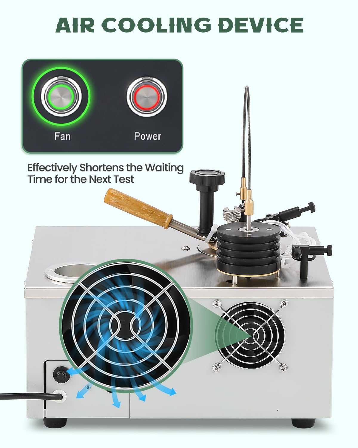 Huanyu SYD-261 Pensky Martens Closed Cup Flash Point Tester 3 Testing Procedures ABC for Determining Flash Point of Petroleum Flash Point Testing of Petroleum (220V with 110V Transformer)