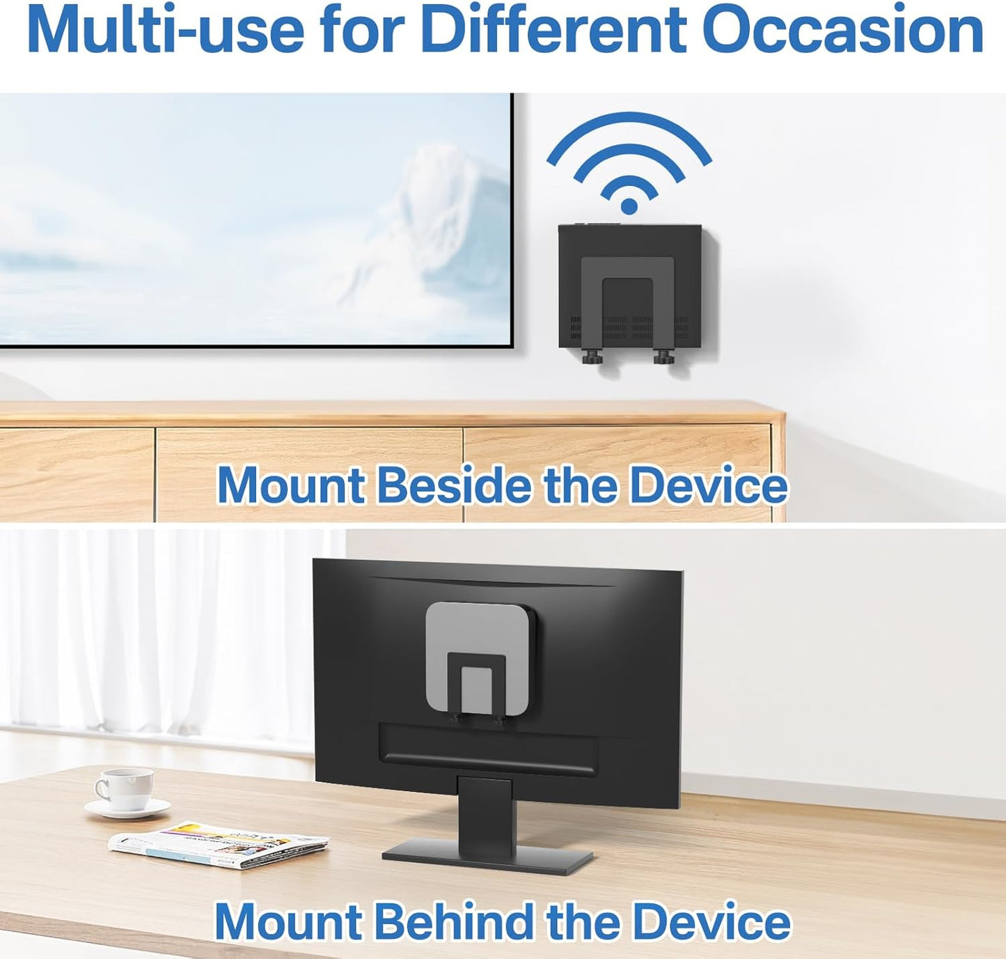 Chunxiao Adjustable Wall Mount for Cable Box | Router Mount | Modem Mounts, Cable Box Mount Behind TV for Streaming
