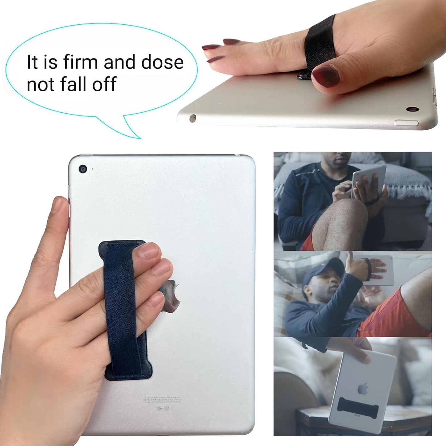 WUOJI -2PC Hand Holder Strap for ipad, Tablet Hand Holder Strap, Universal Handle Grip for iPad Kindle, Mini Tablets