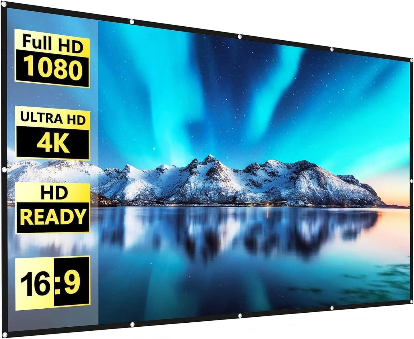 FUDONI 100 inch, Projector Screen Portable Projector Screen Outdoor Indoor Projection Screen for Home Theater Camping